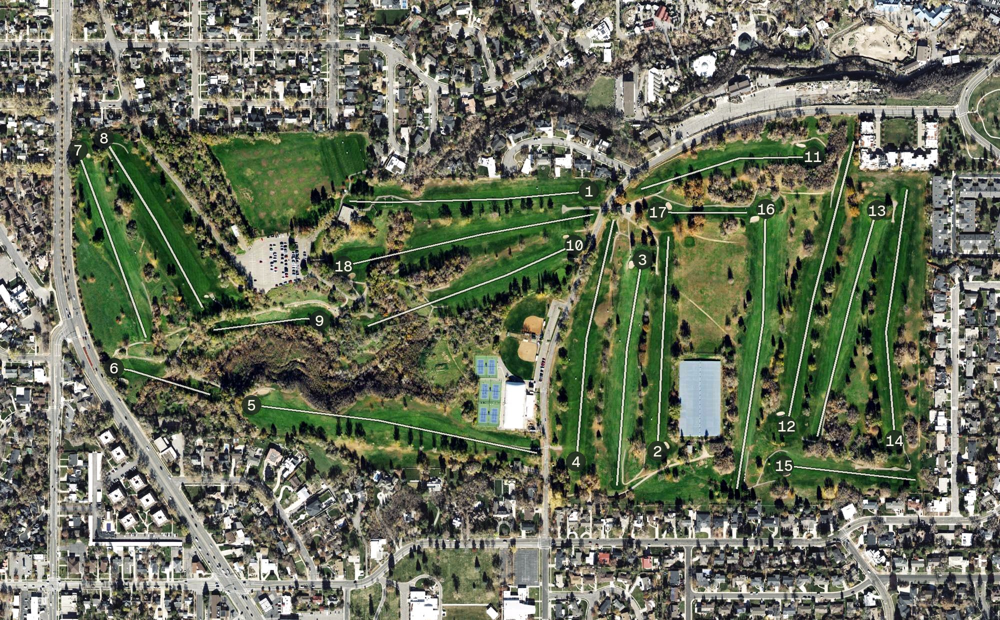 Aerial view of Bonneville Golf Course, UT