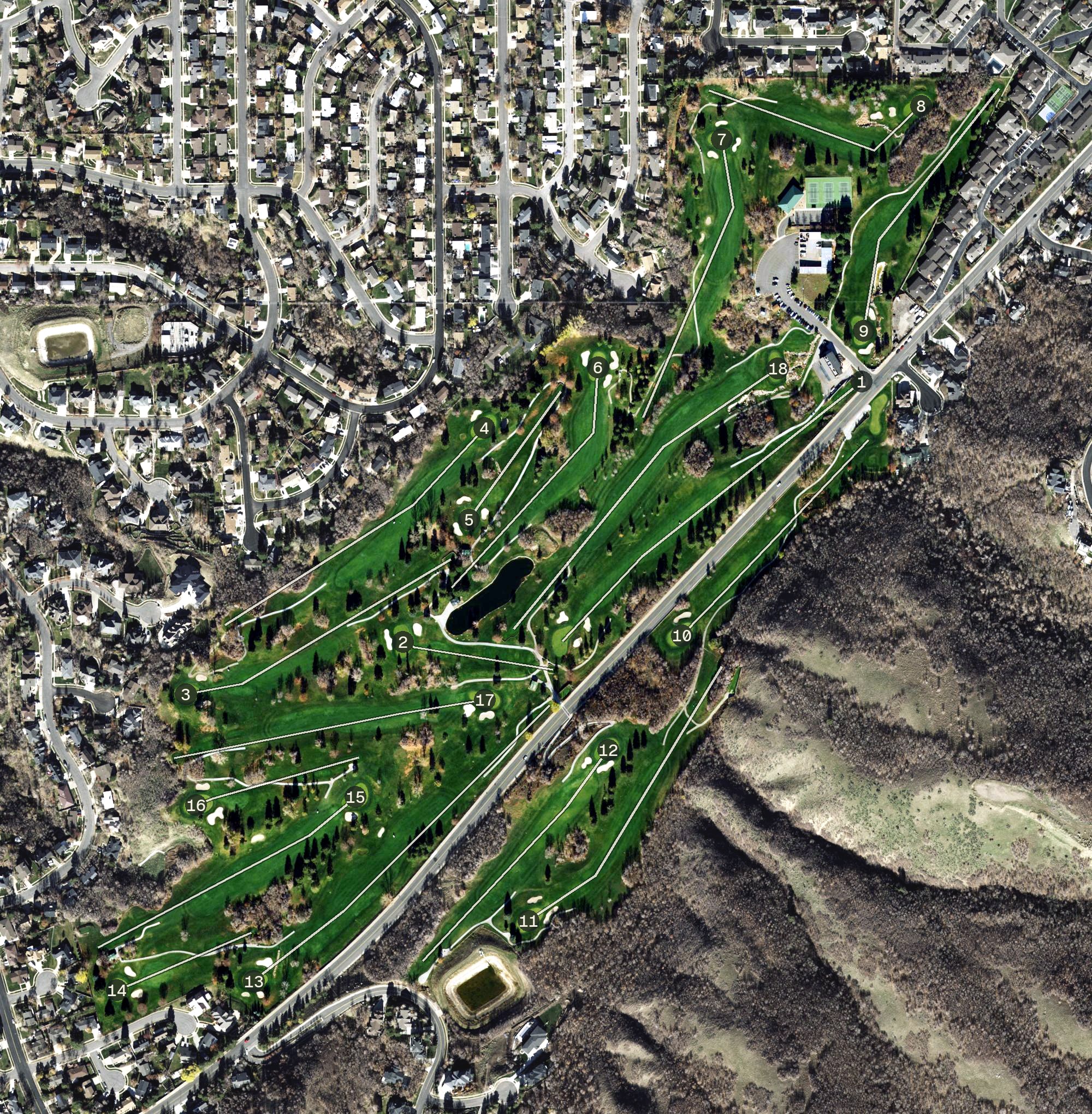 Aerial view of Bountiful Ridge Golf Course, UT