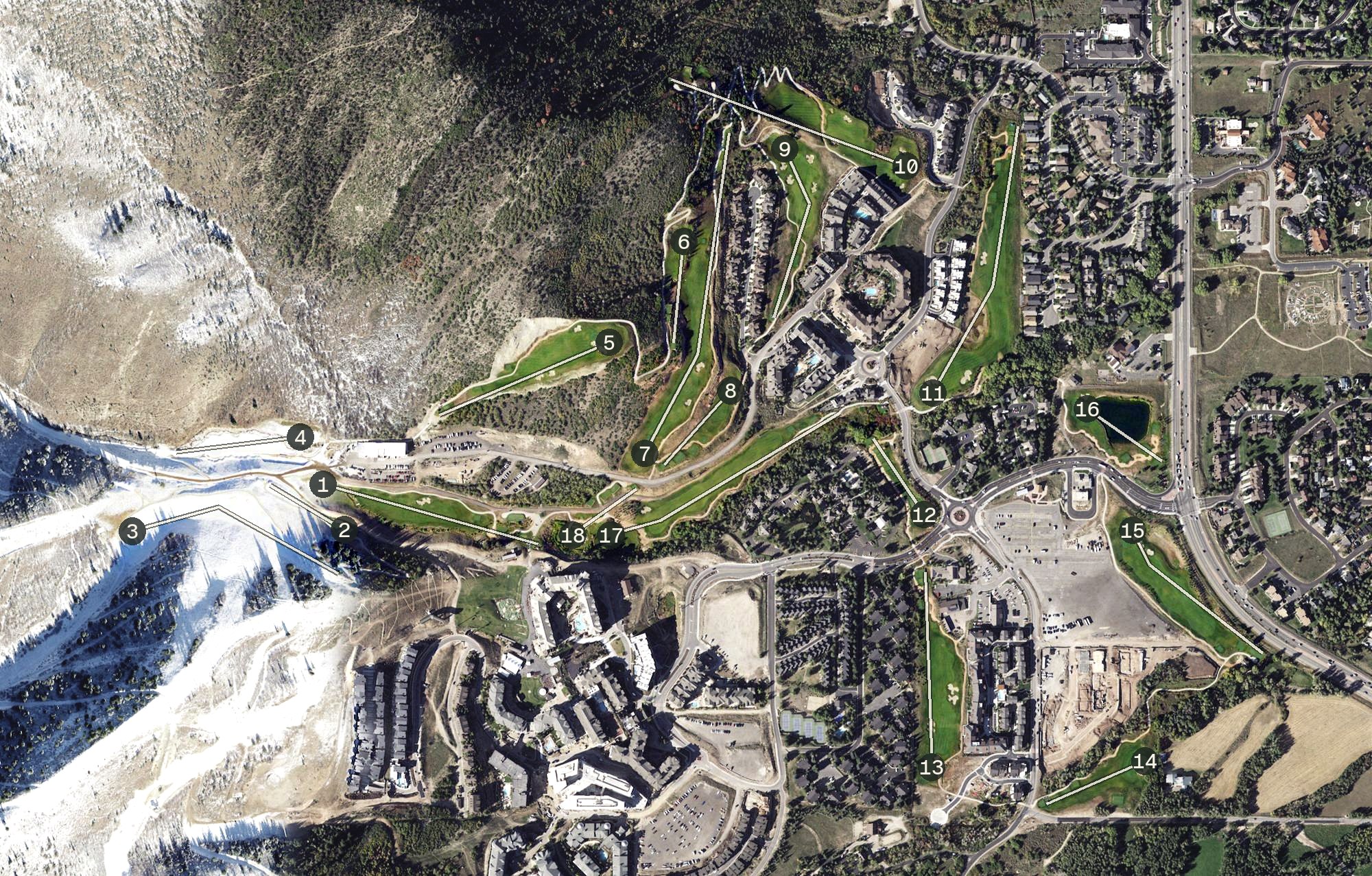 Aerial view of Canyons Golf Course, UT