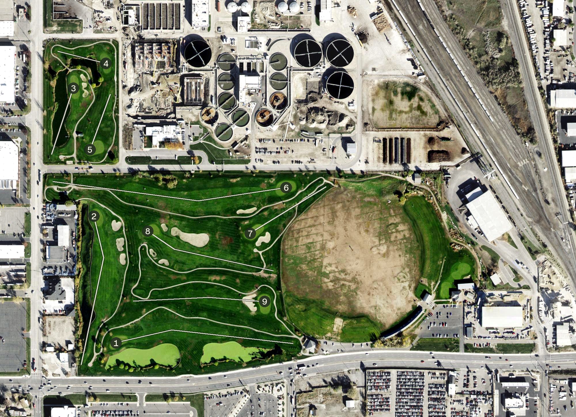 Aerial view of Central Valley Golf Course, UT