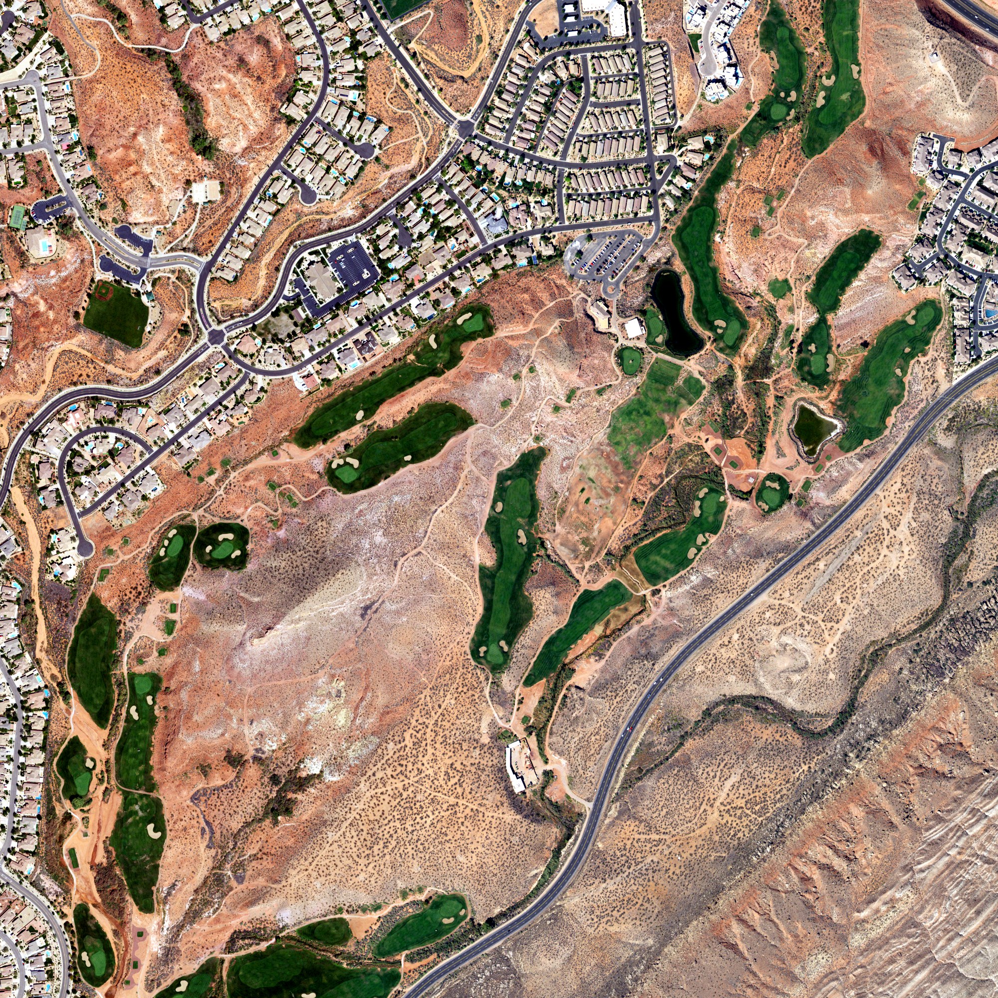 Aerial view of Coral Canyon Golf Course, UT