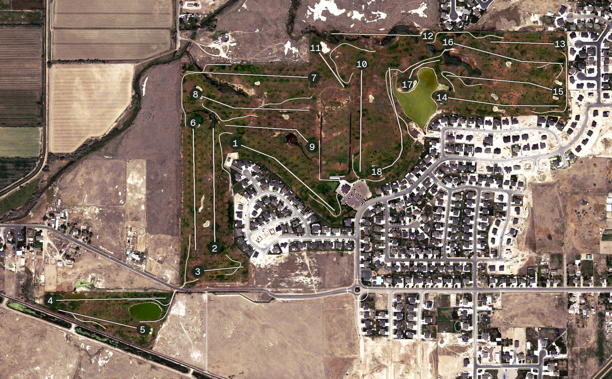 Aerial view of Crane Field Golf Course, UT