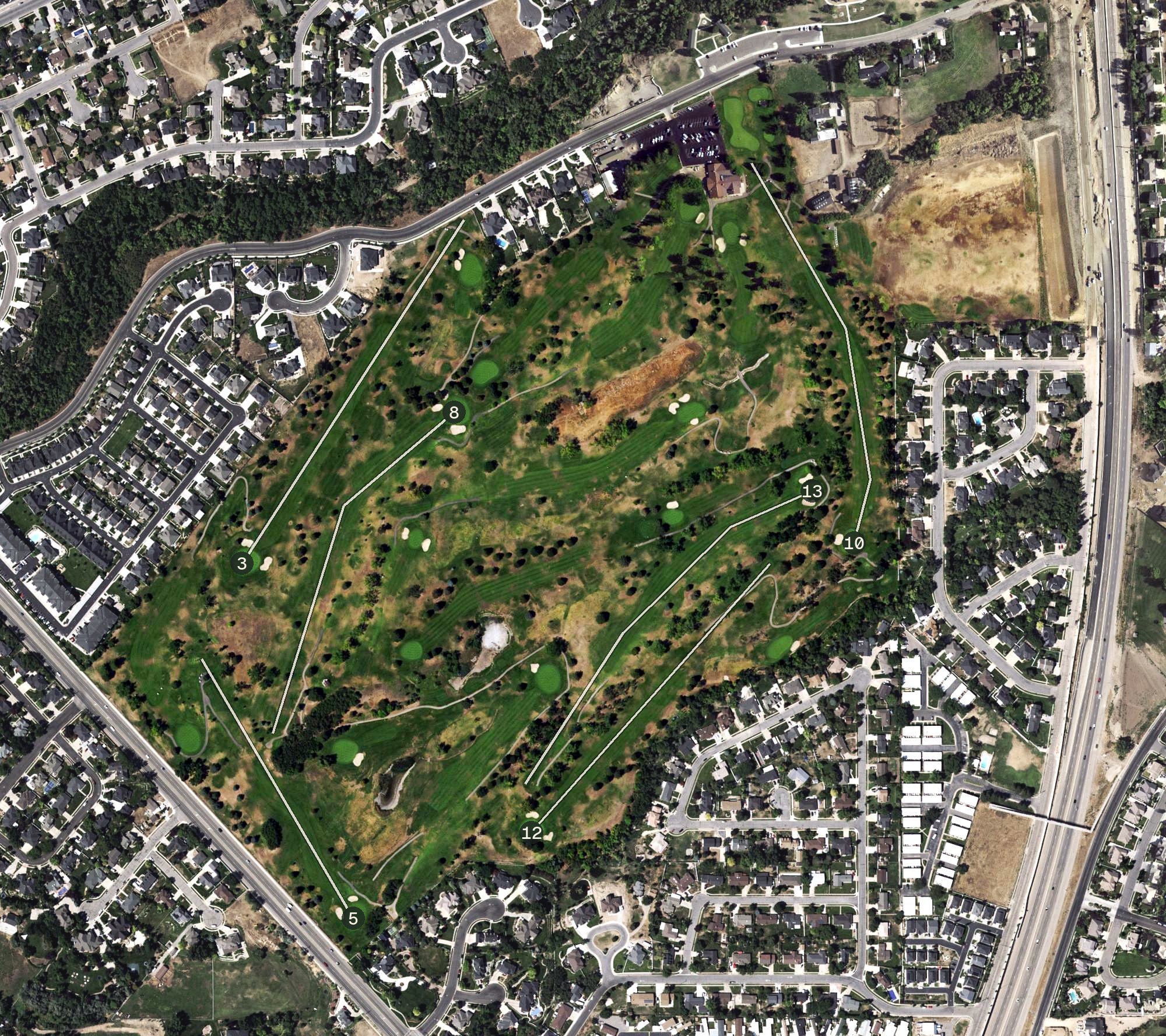 Aerial view of Davis Park Golf Course, UT