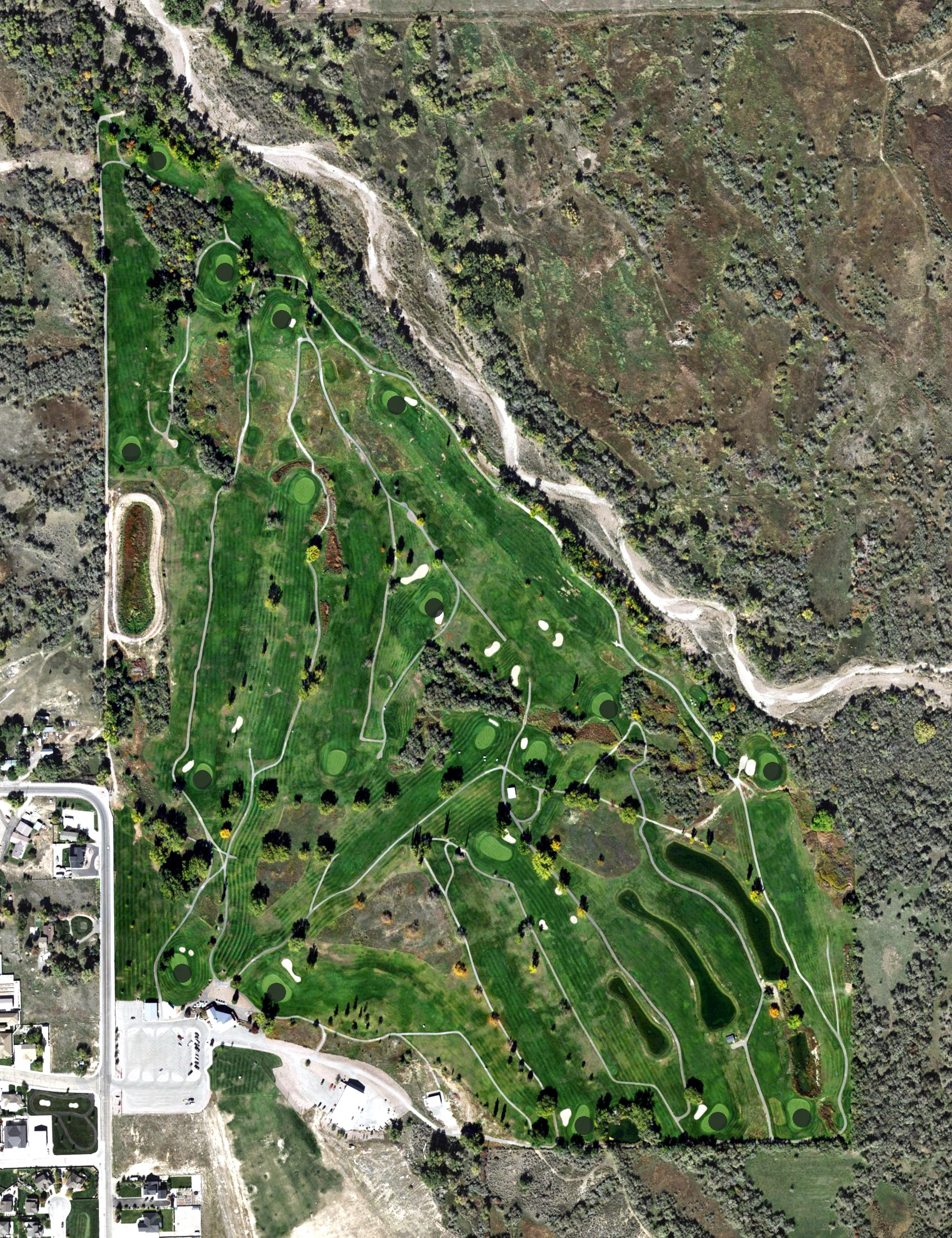 Aerial view of Dinaland Golf Course, UT