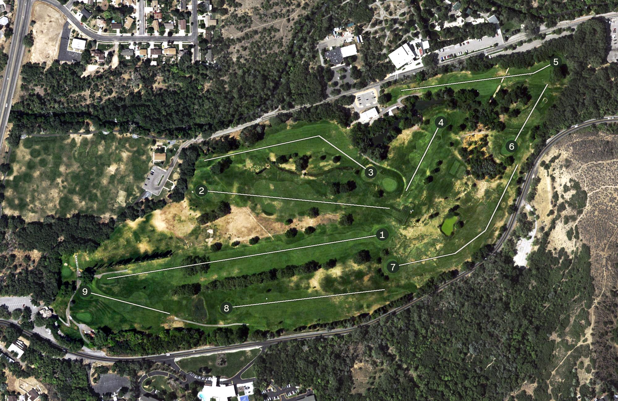 Aerial view of El Monte Golf Course, UT