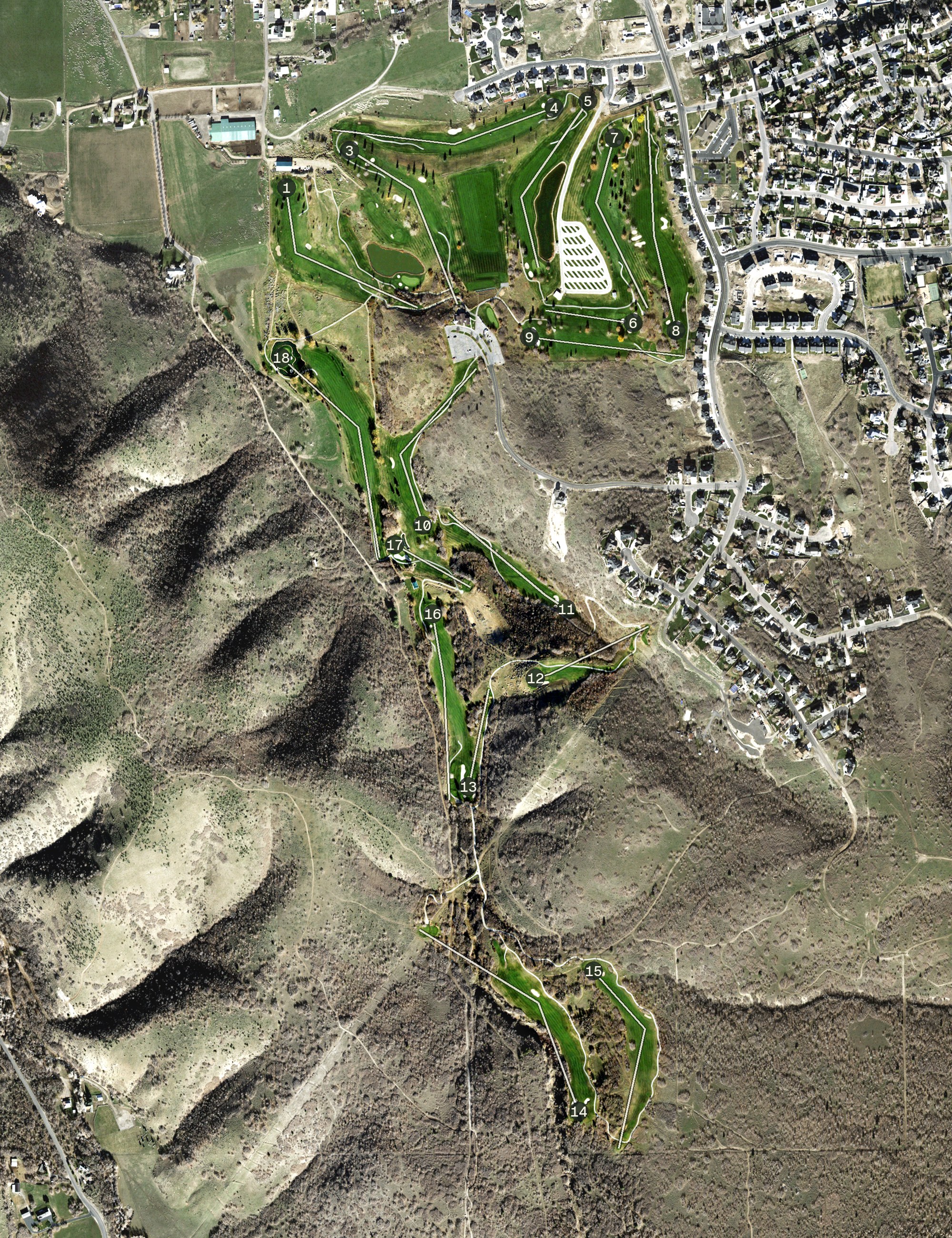 Aerial view of Gladstan Golf Course, UT