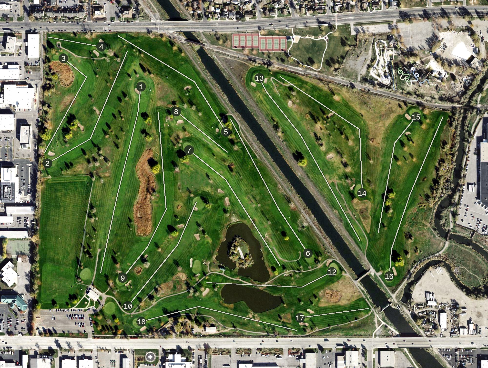 Aerial view of Glendale Golf Course, UT