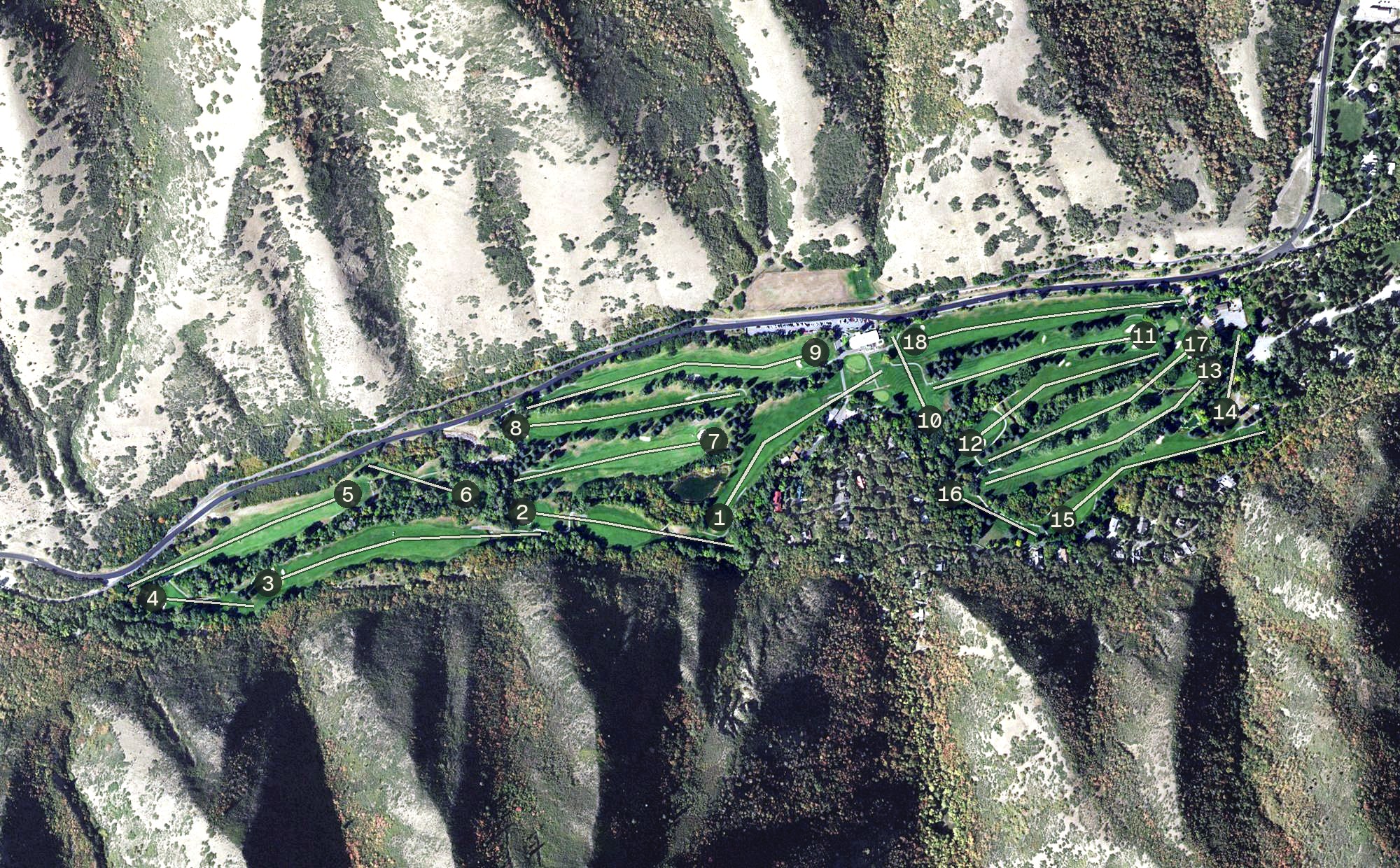 Aerial view of Hobble Creek Golf Course, UT