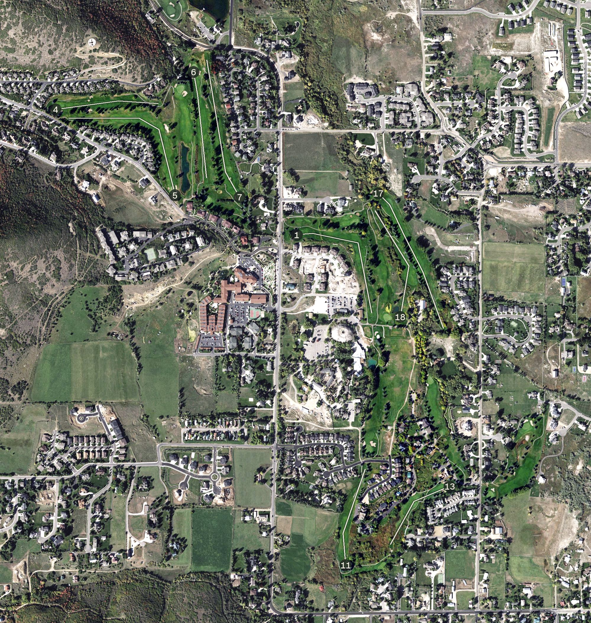 Aerial view of Homestead Golf Club, UT
