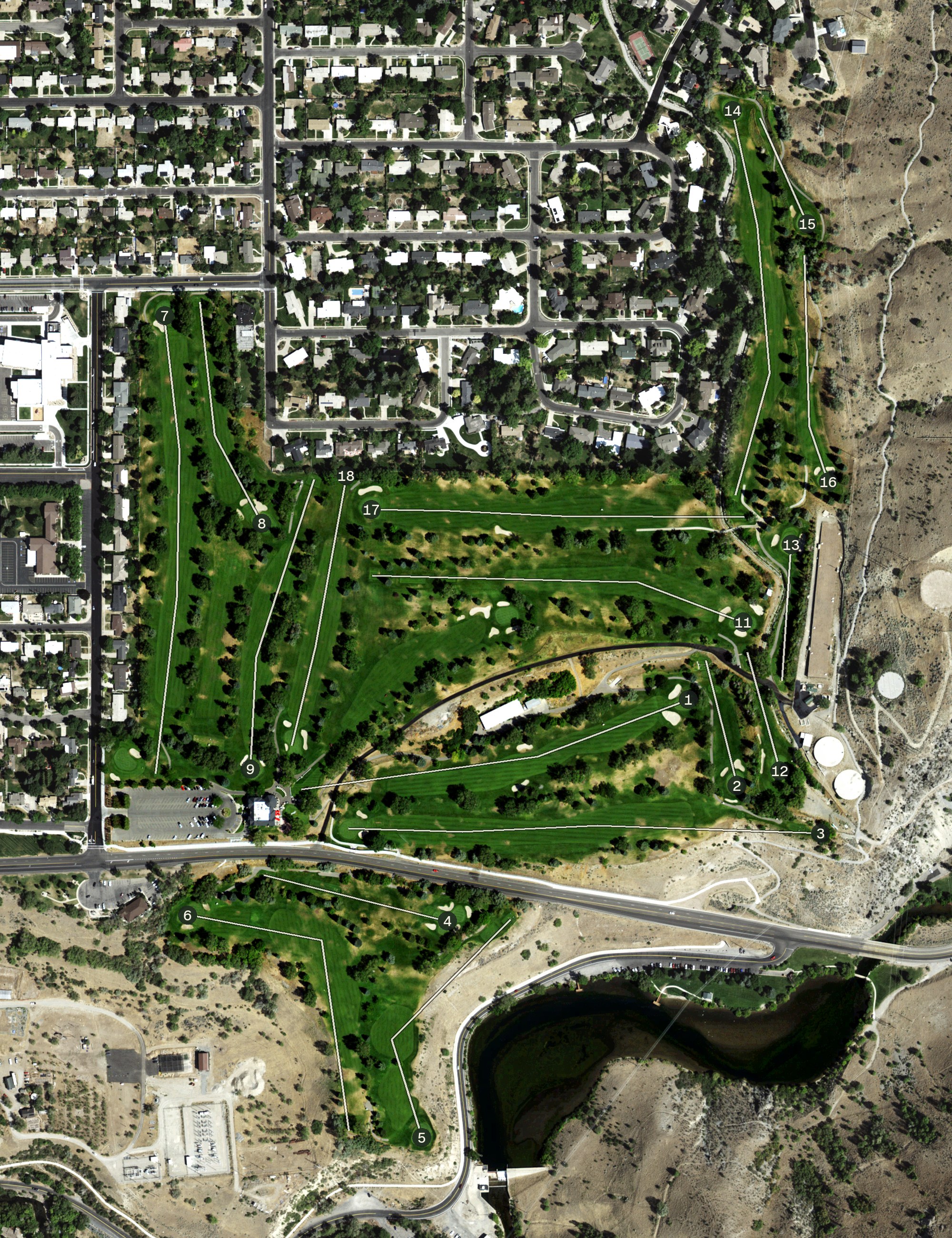 Aerial view of Logan Golf and Country Club, UT