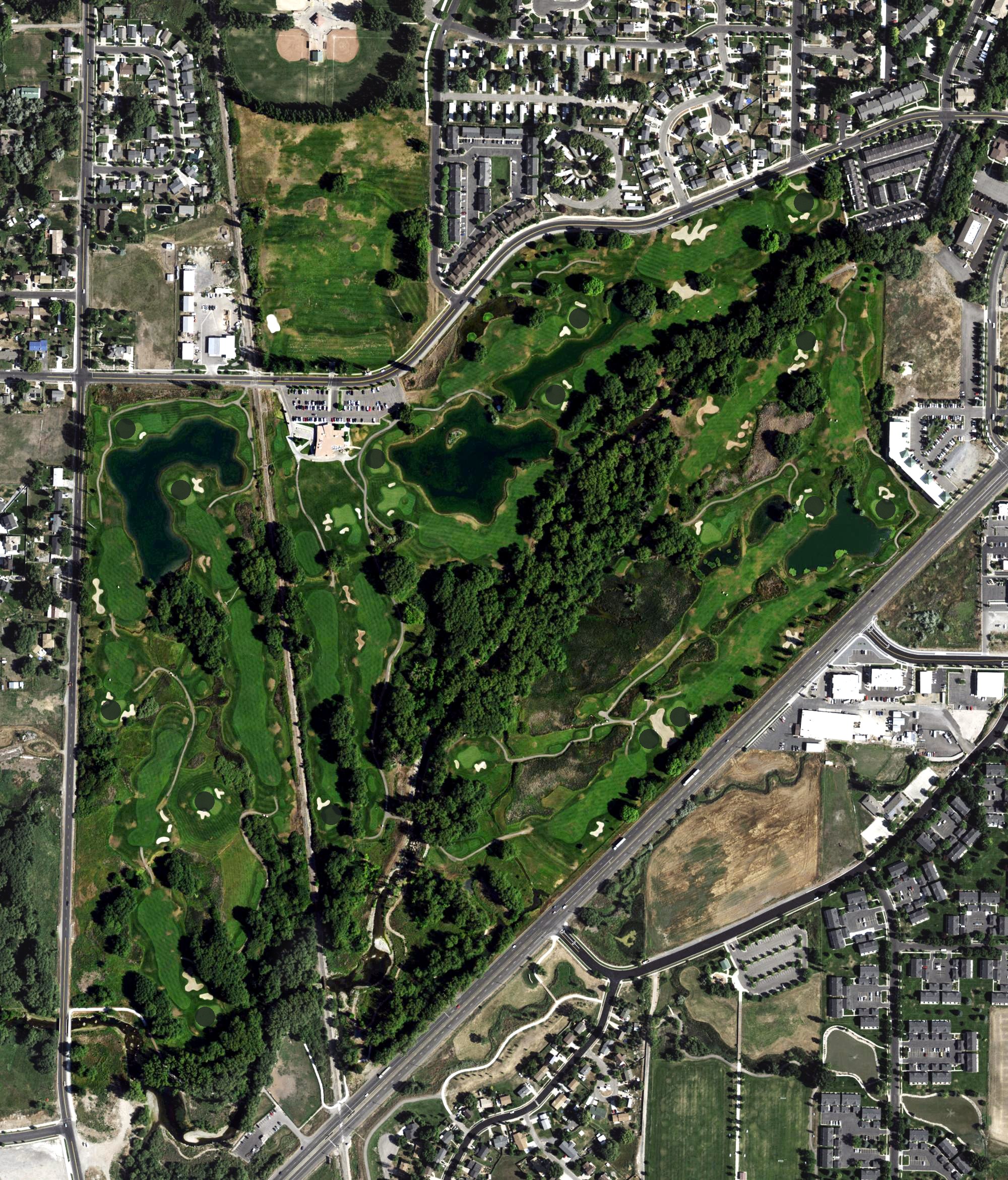 Aerial view of Logan River Golf Course, UT