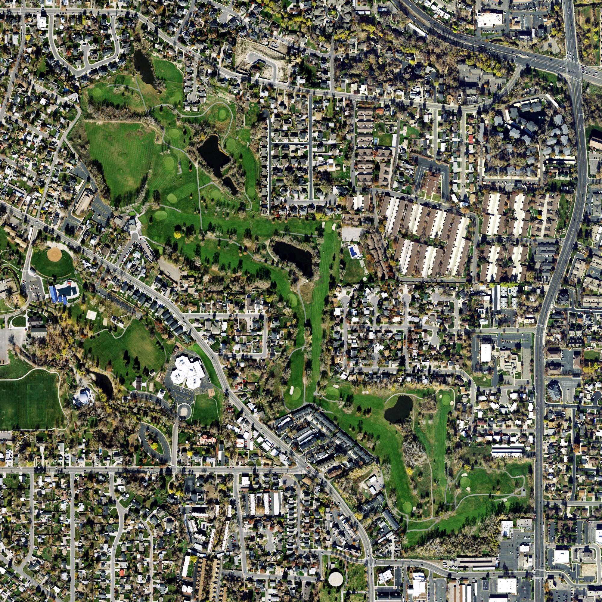 Aerial view of Mick Riley Golf Course, UT