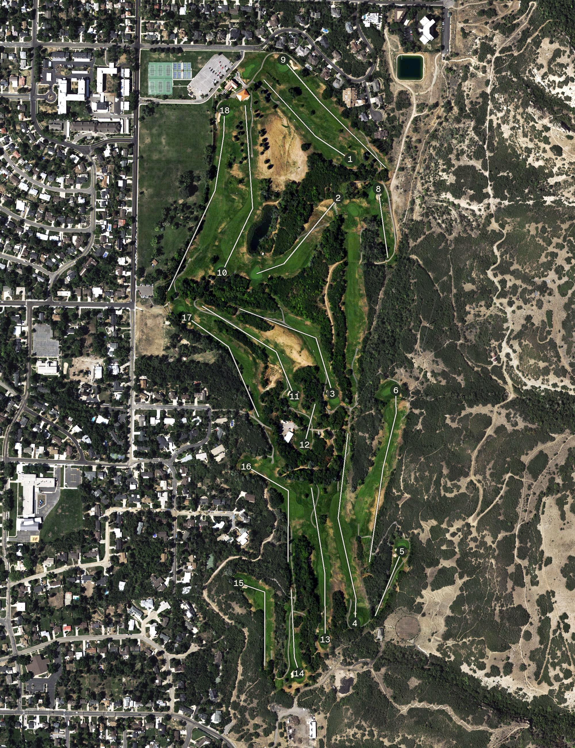 Aerial view of Mount Ogden Golf Course, UT