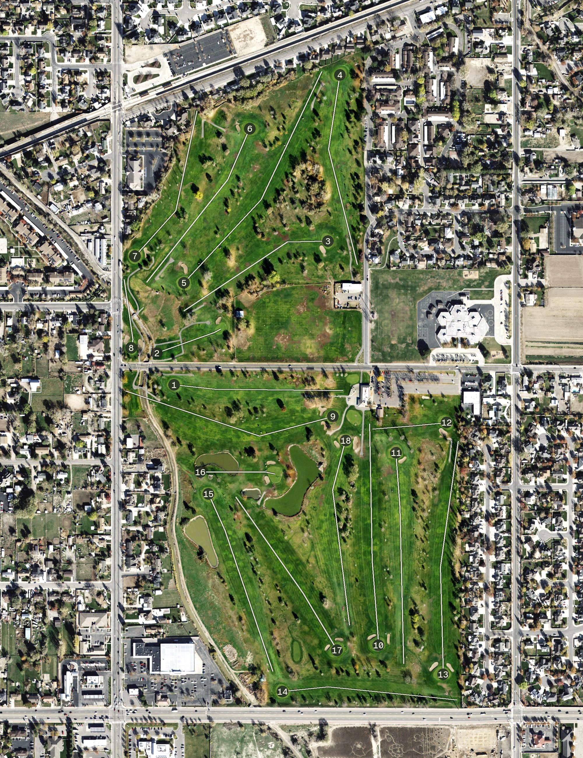 Aerial view of Mountain View Golf Course, UT