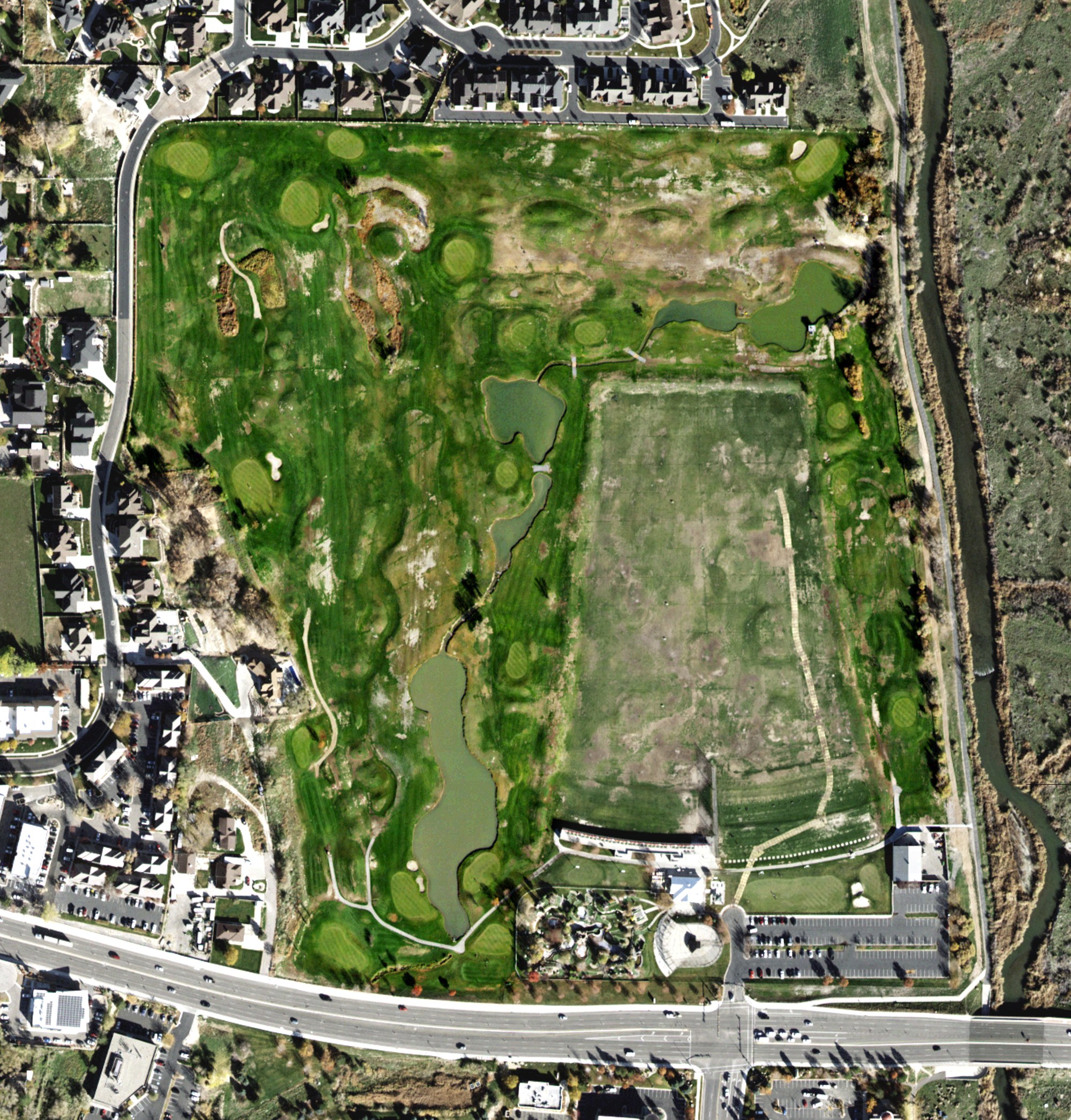 Aerial view of Mulligans Golf Course, UT