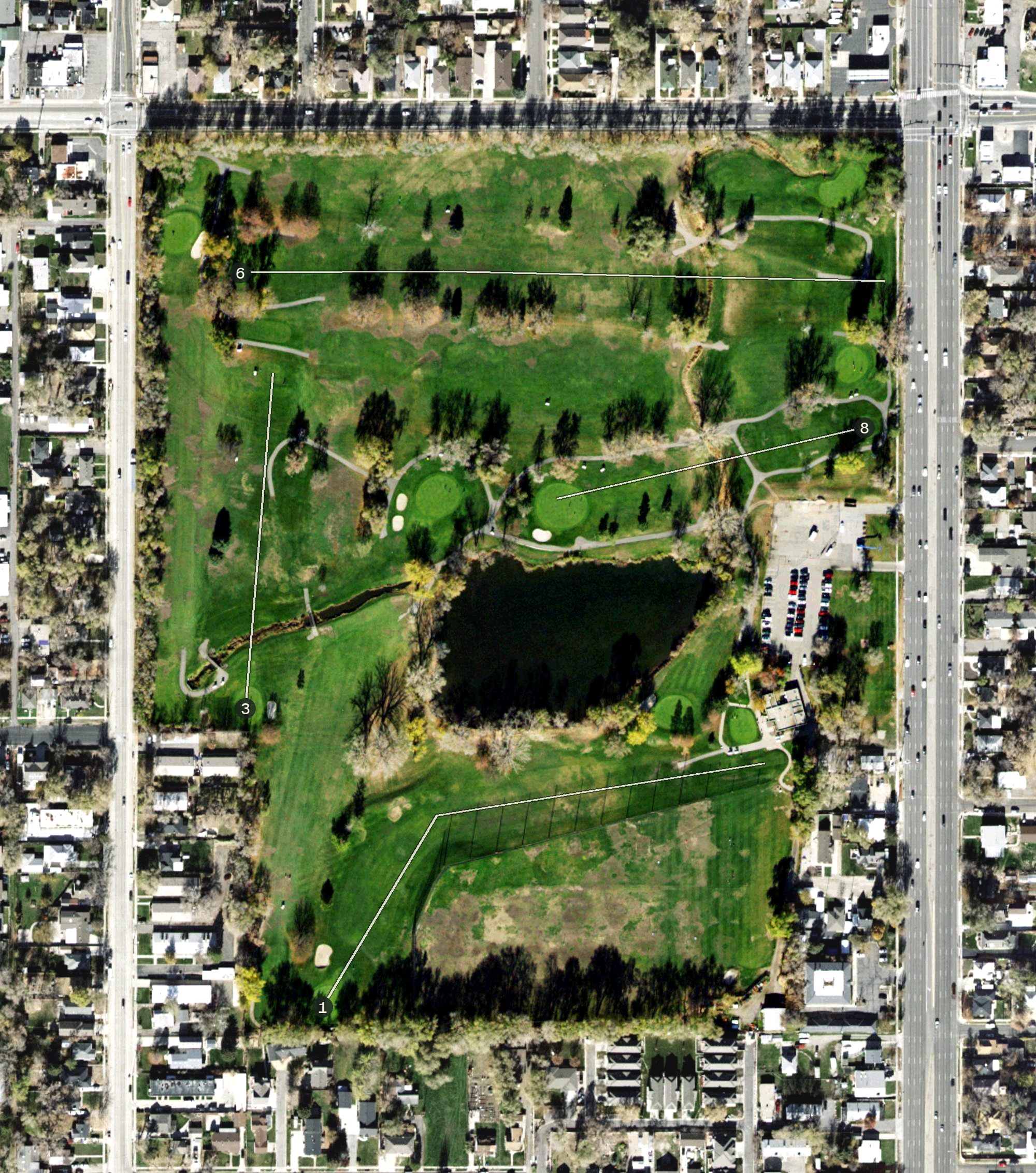 Aerial view of Nibley Park Golf Course, UT