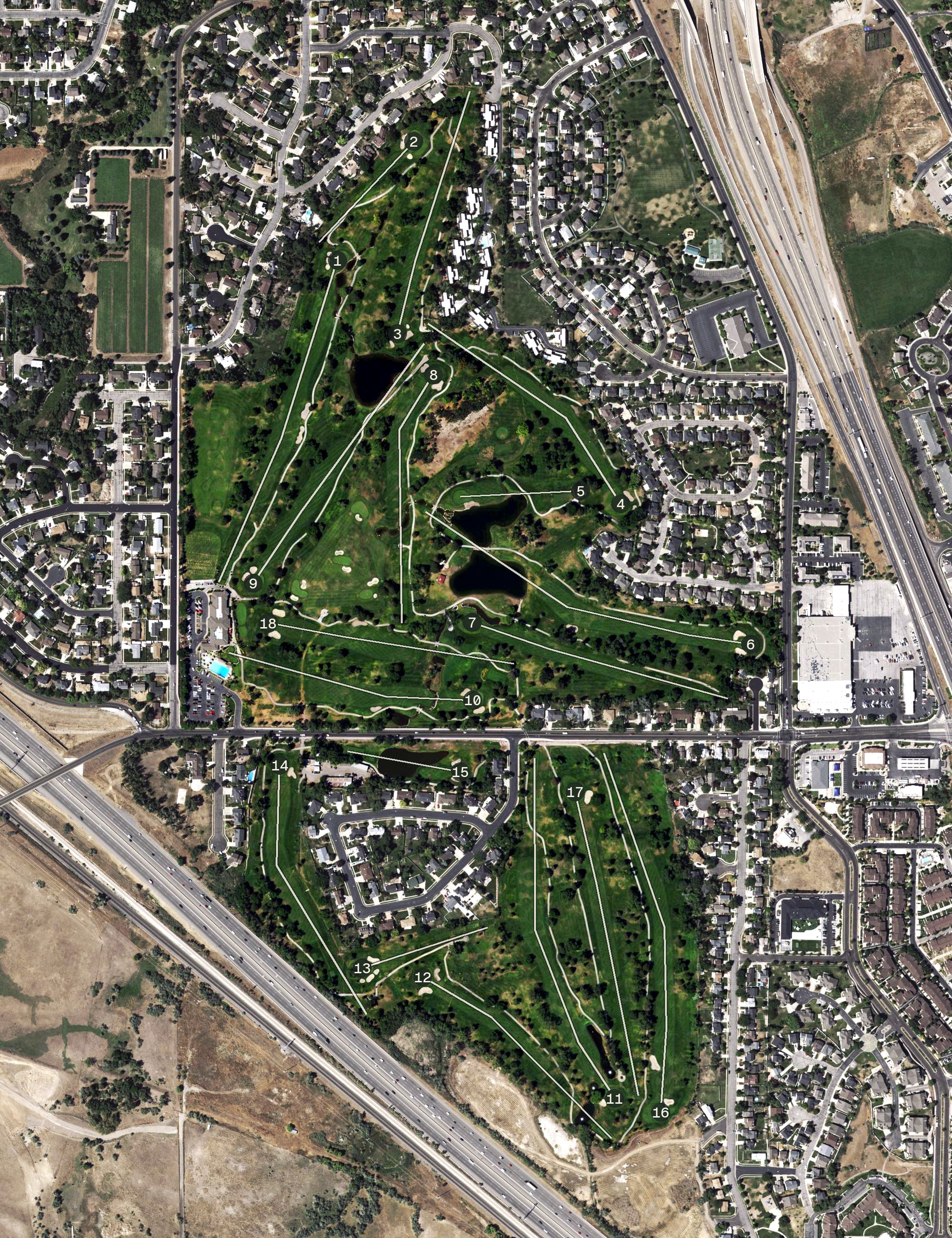 Aerial view of Oak Ridge Golf Course, UT