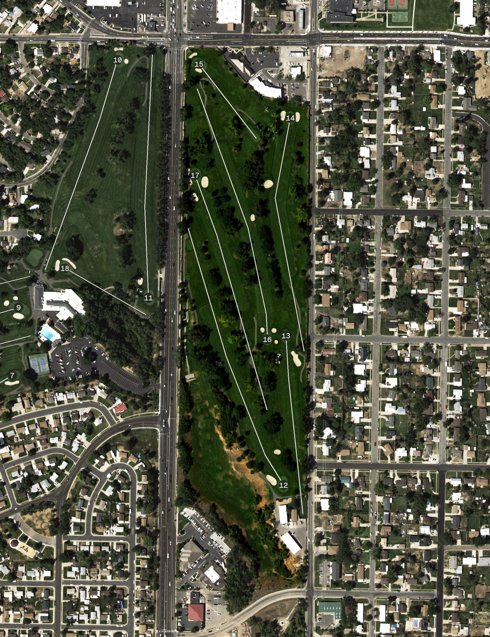 Aerial view of Ogden Golf and Country Club, UT
