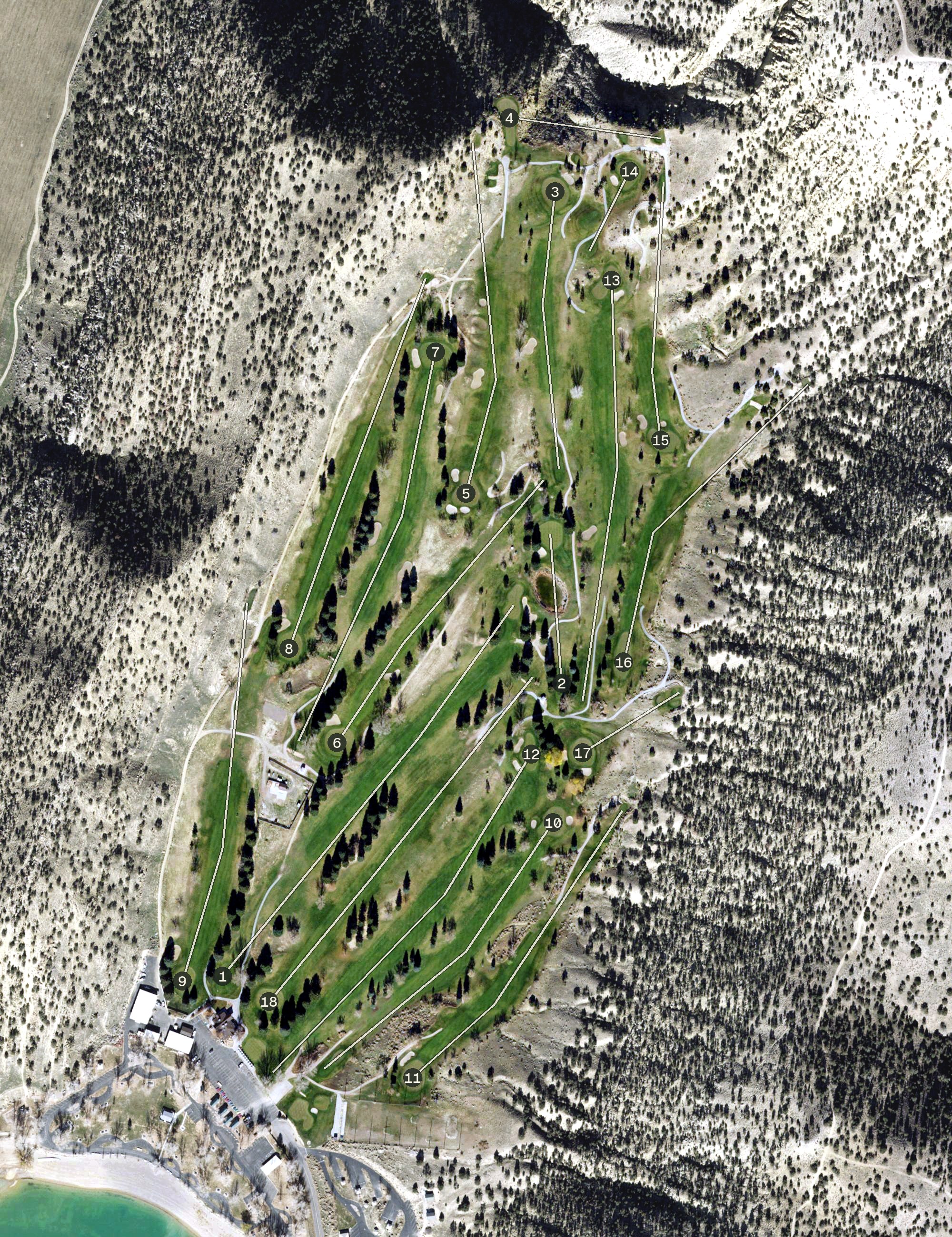 Aerial view of Palisade State Park Golf Course, UT
