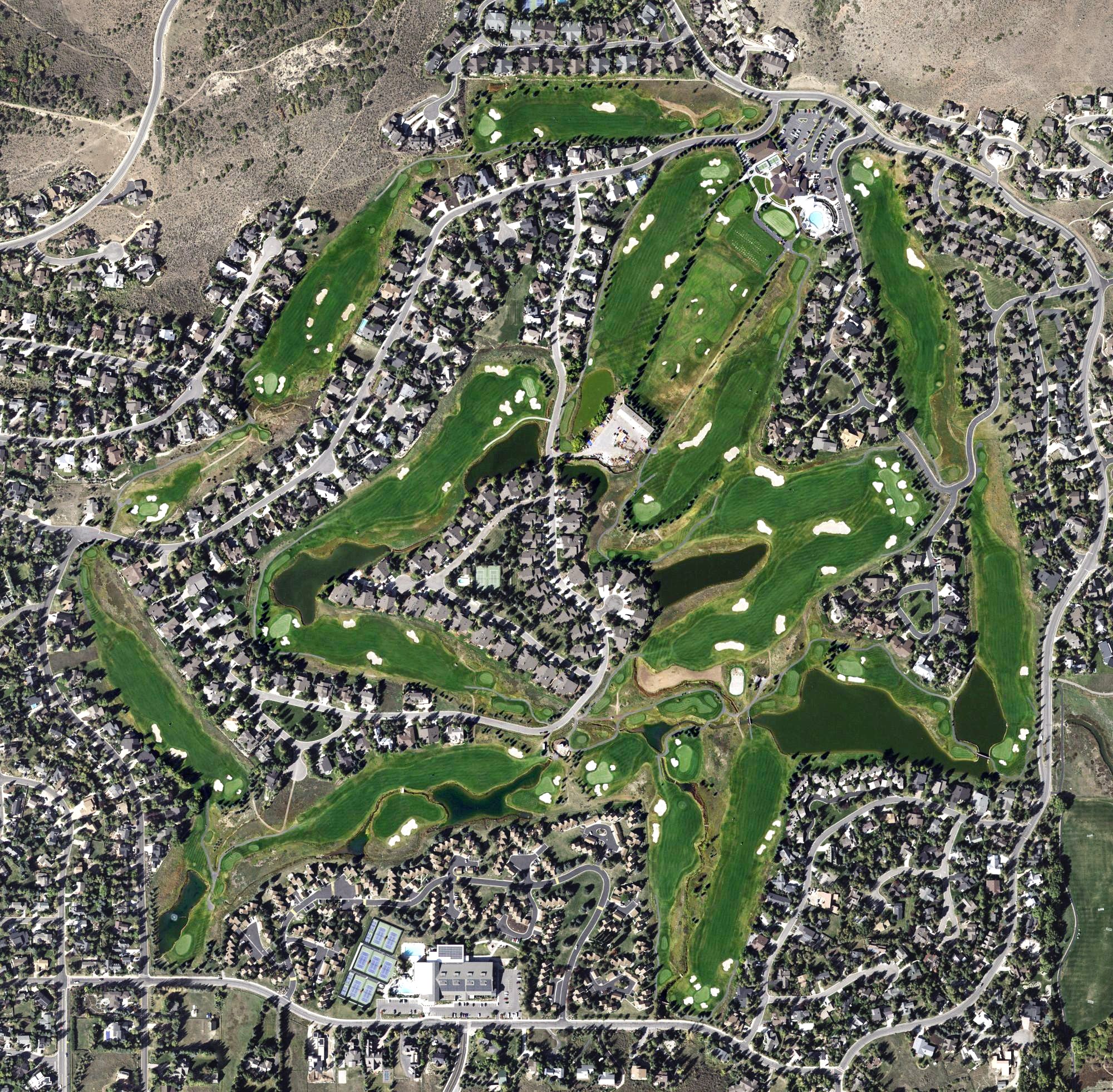 Aerial view of Park Meadows Country Club, UT