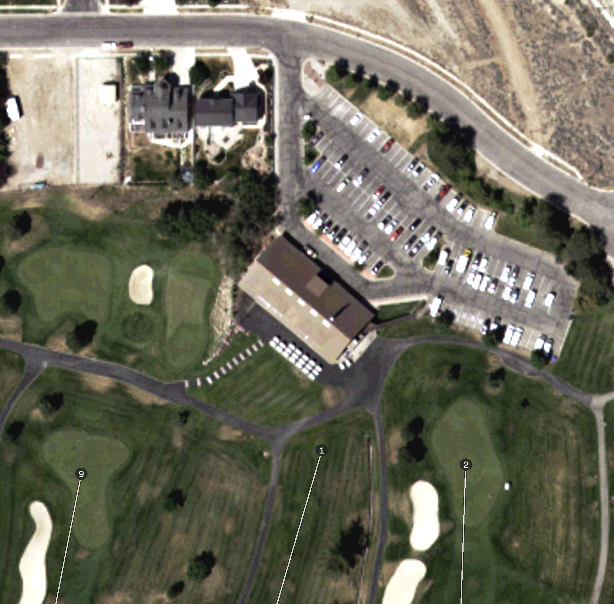 Aerial view of Pro Shop at Eagle Mountain Golf Course, UT