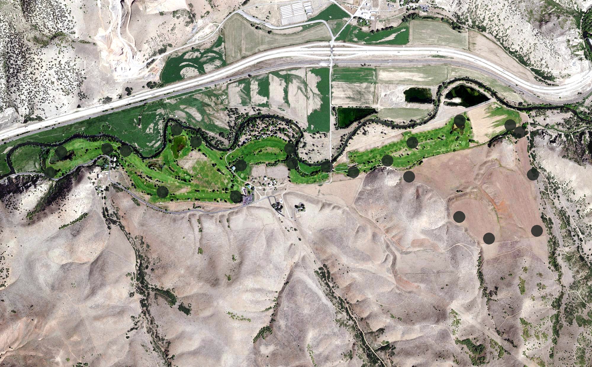 Aerial view of Round Valley Golf Course, UT