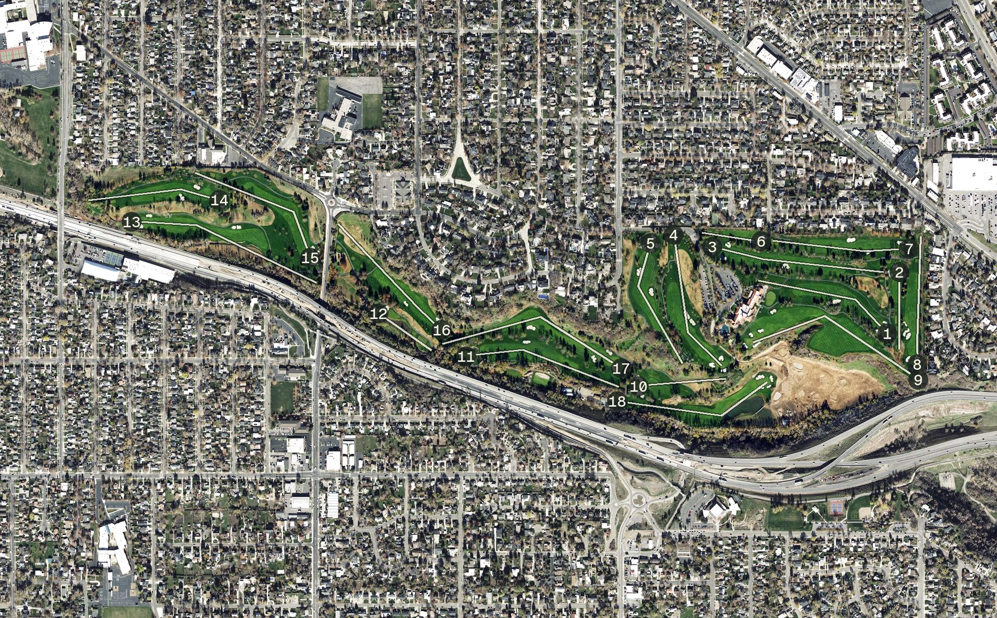 Aerial view of Salt Lake Country Club, UT