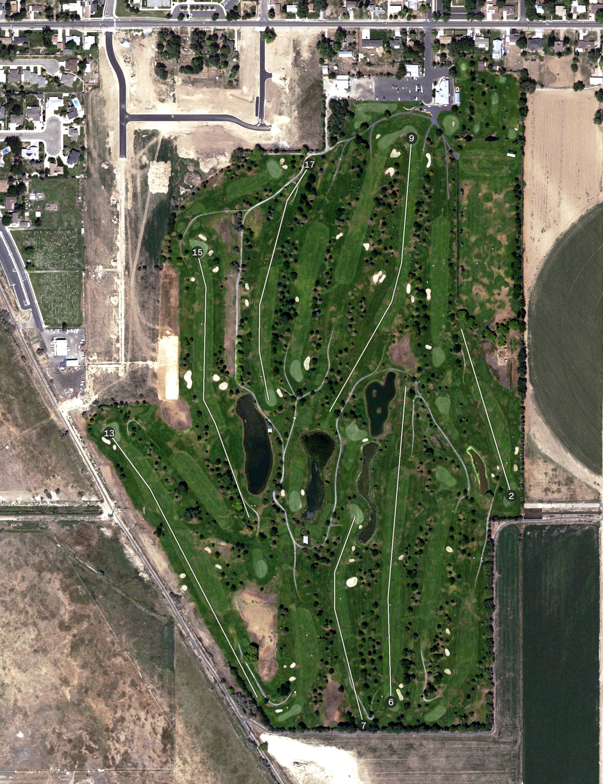 Aerial view of Schneiters Bluff Golf Course, UT