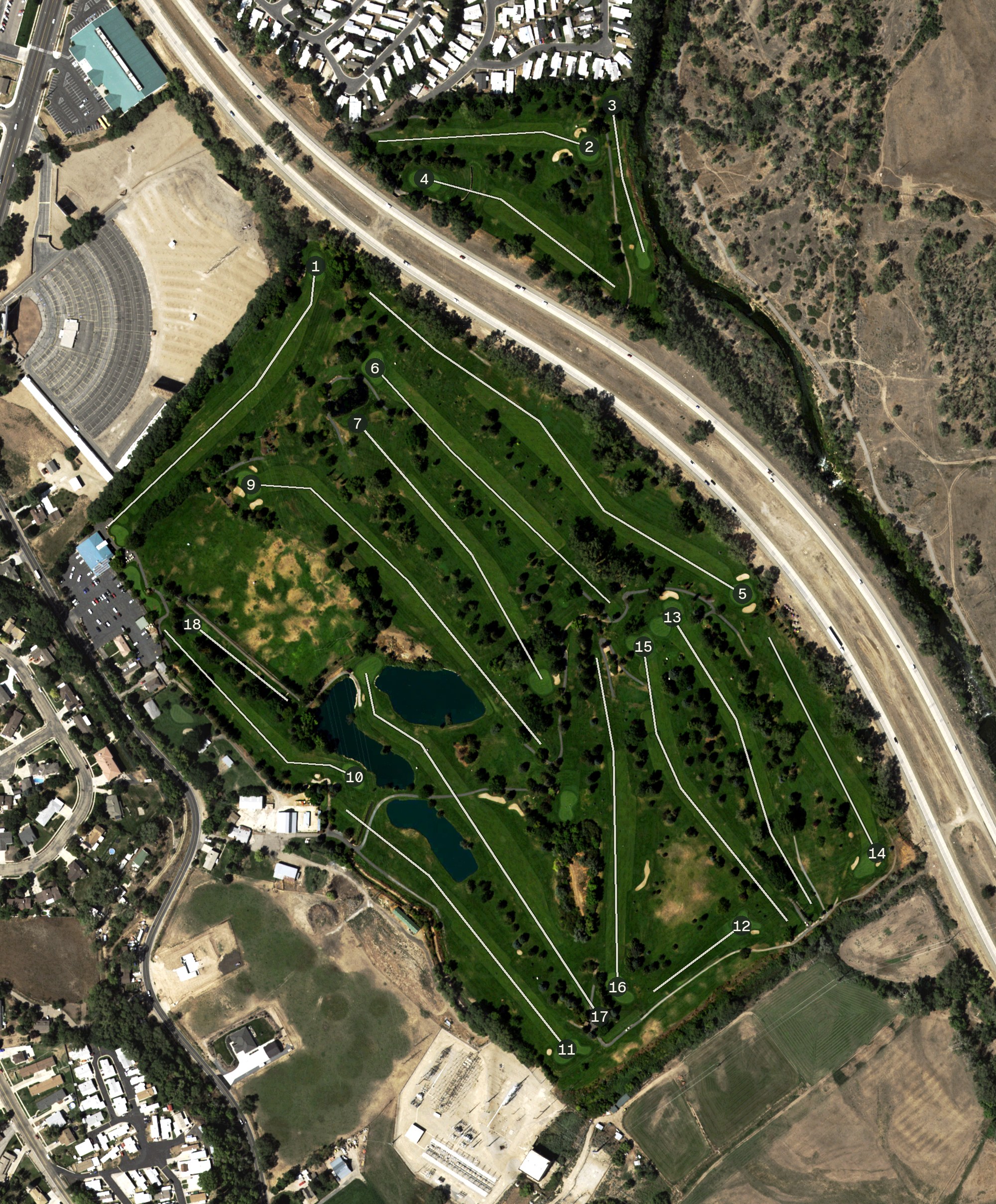 Aerial view of Schneiters Riverside Golf Course, UT