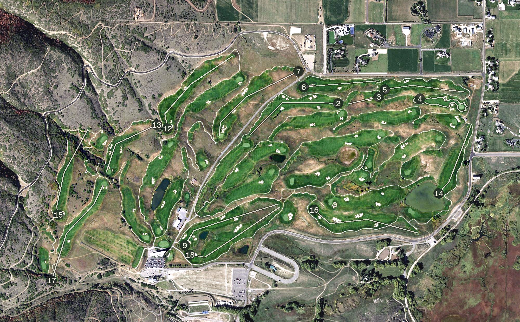 Aerial view of Soldier Hollow Golf Course, UT