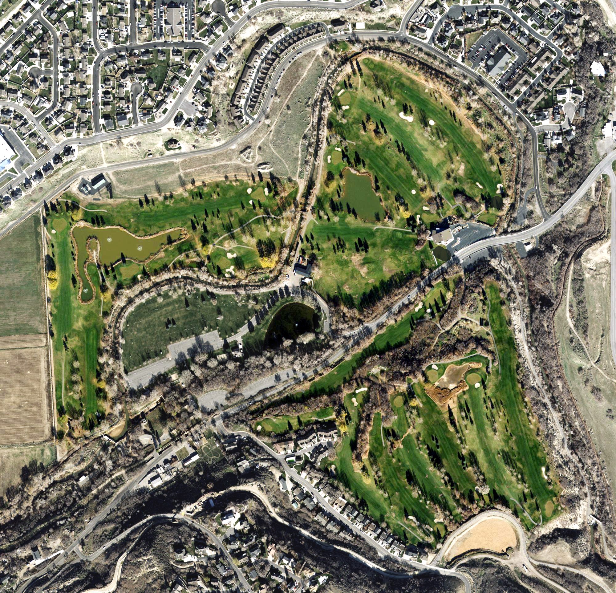 Aerial view of Spanish Oaks Golf Course, UT