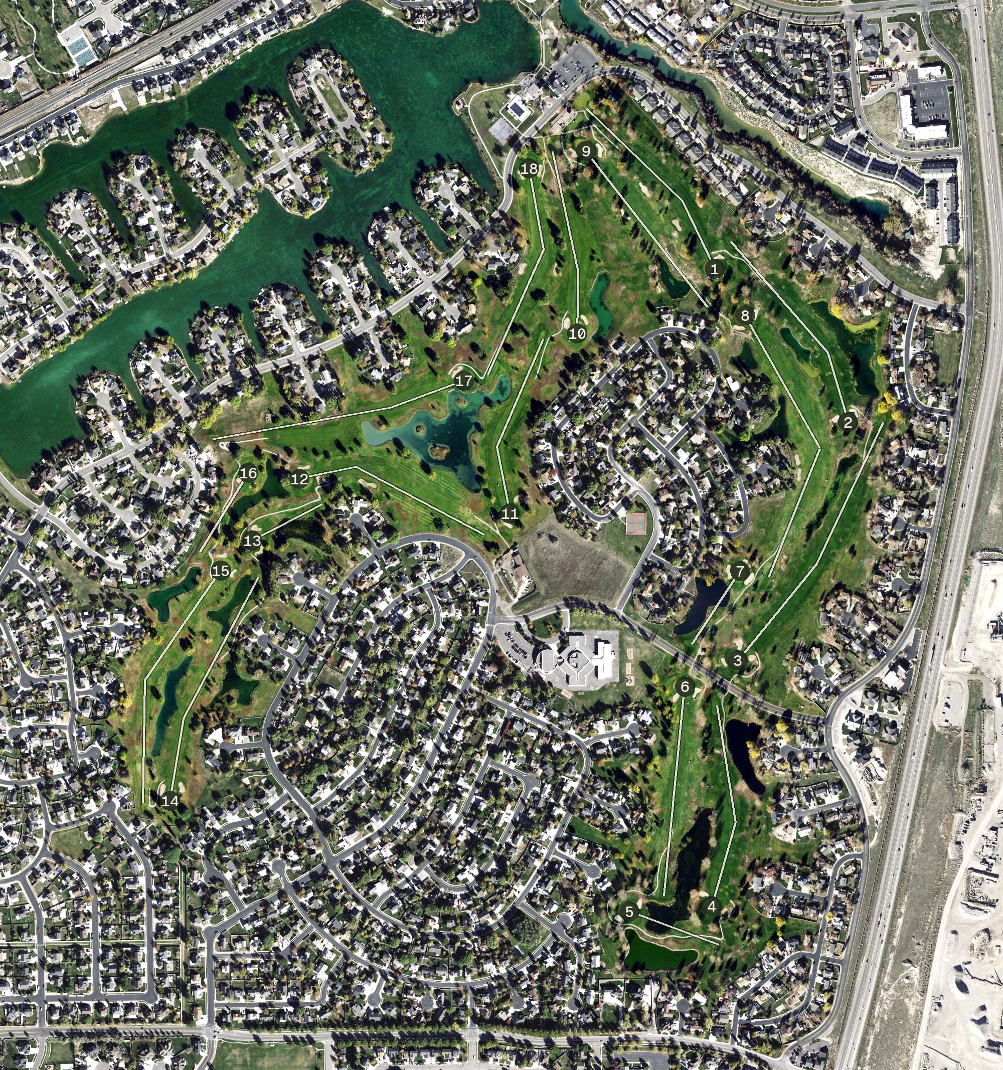 Aerial view of Stansbury Park Golf Course, UT
