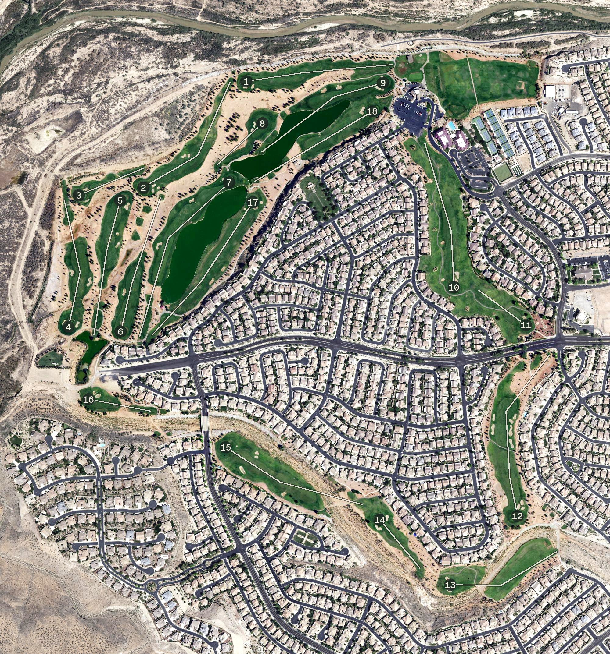 Aerial view of Sun River Golf Club, UT
