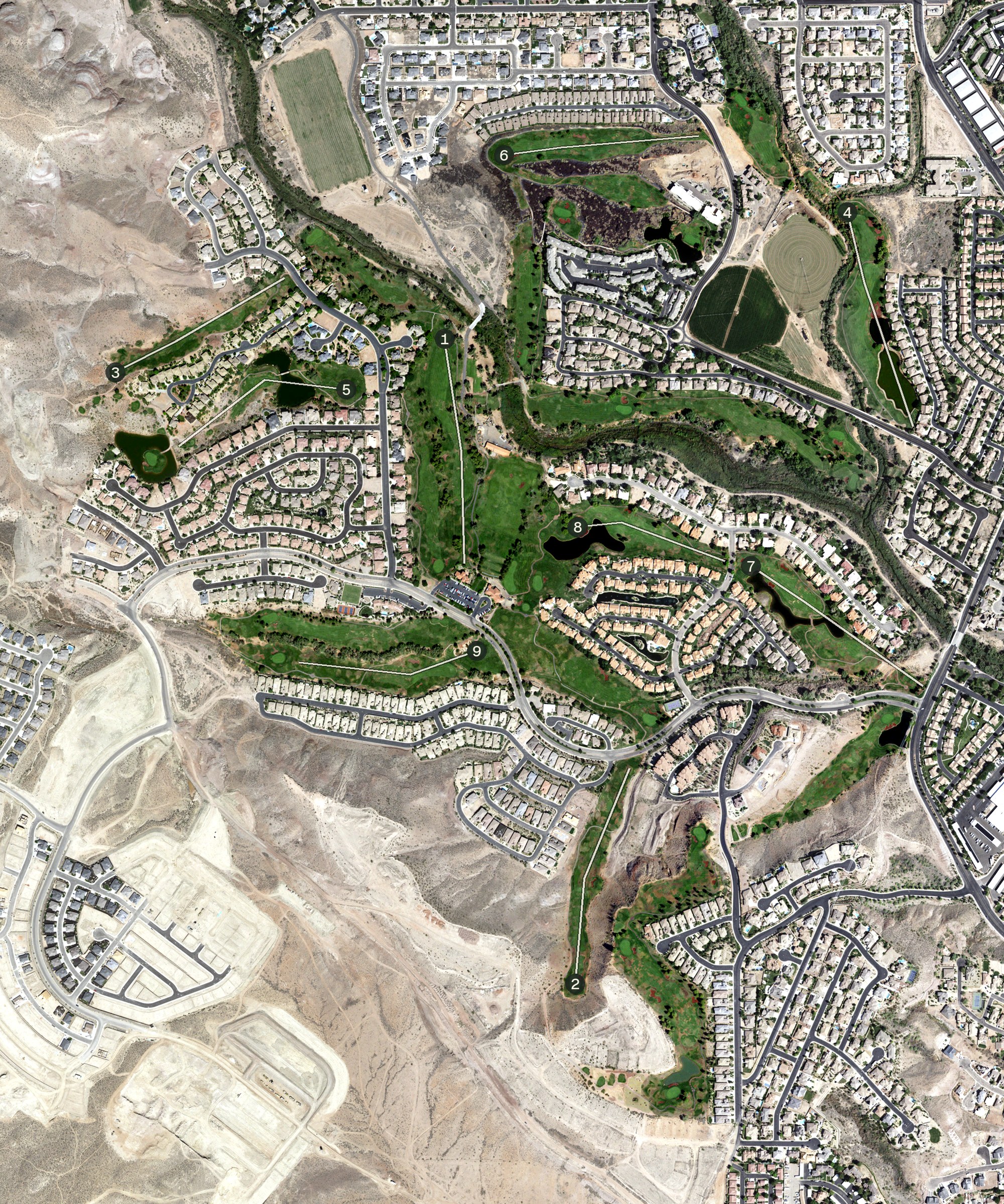 Aerial view of Sunbrook Golf Club, UT