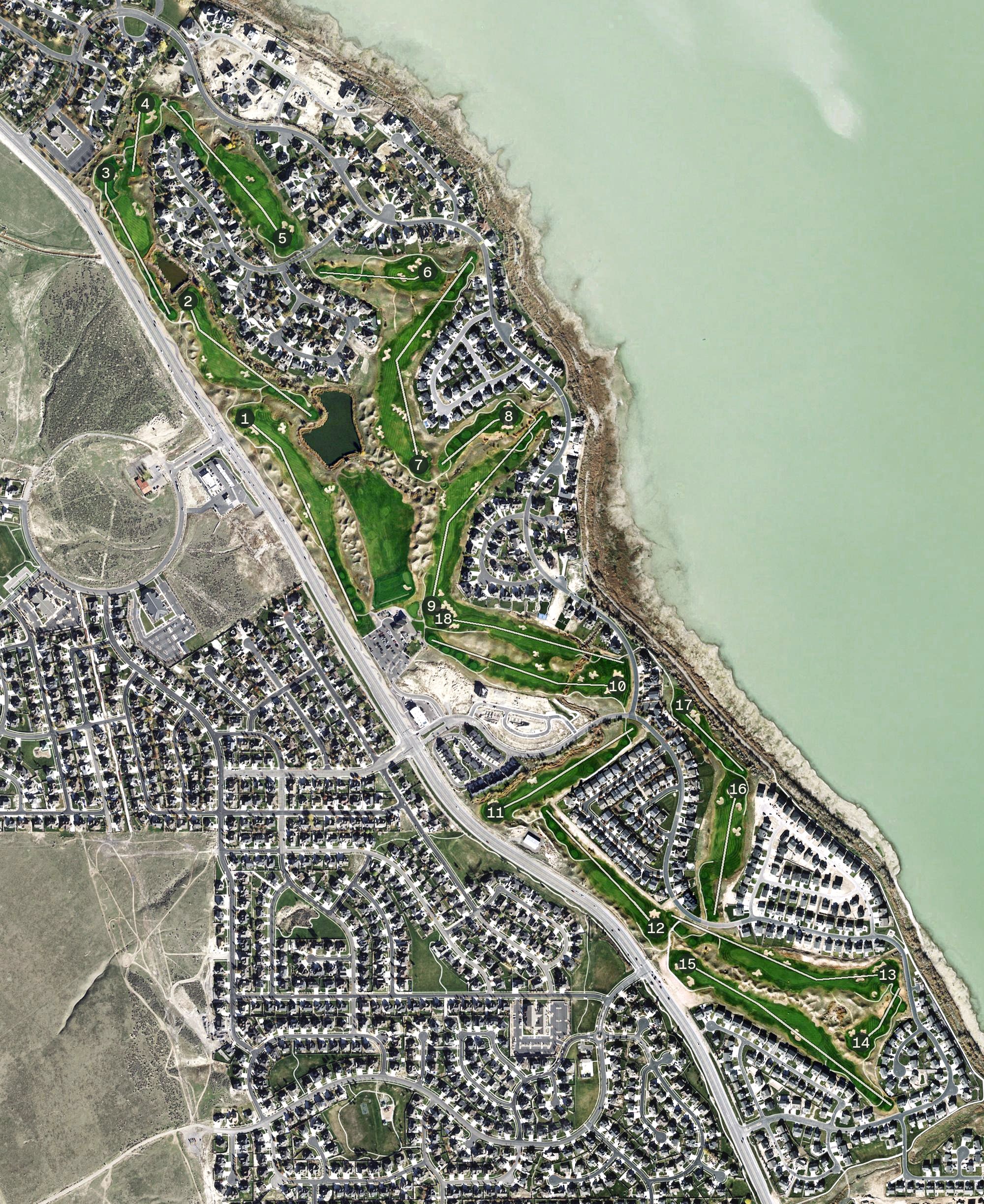 Aerial view of TalonsCove Golf Course, UT