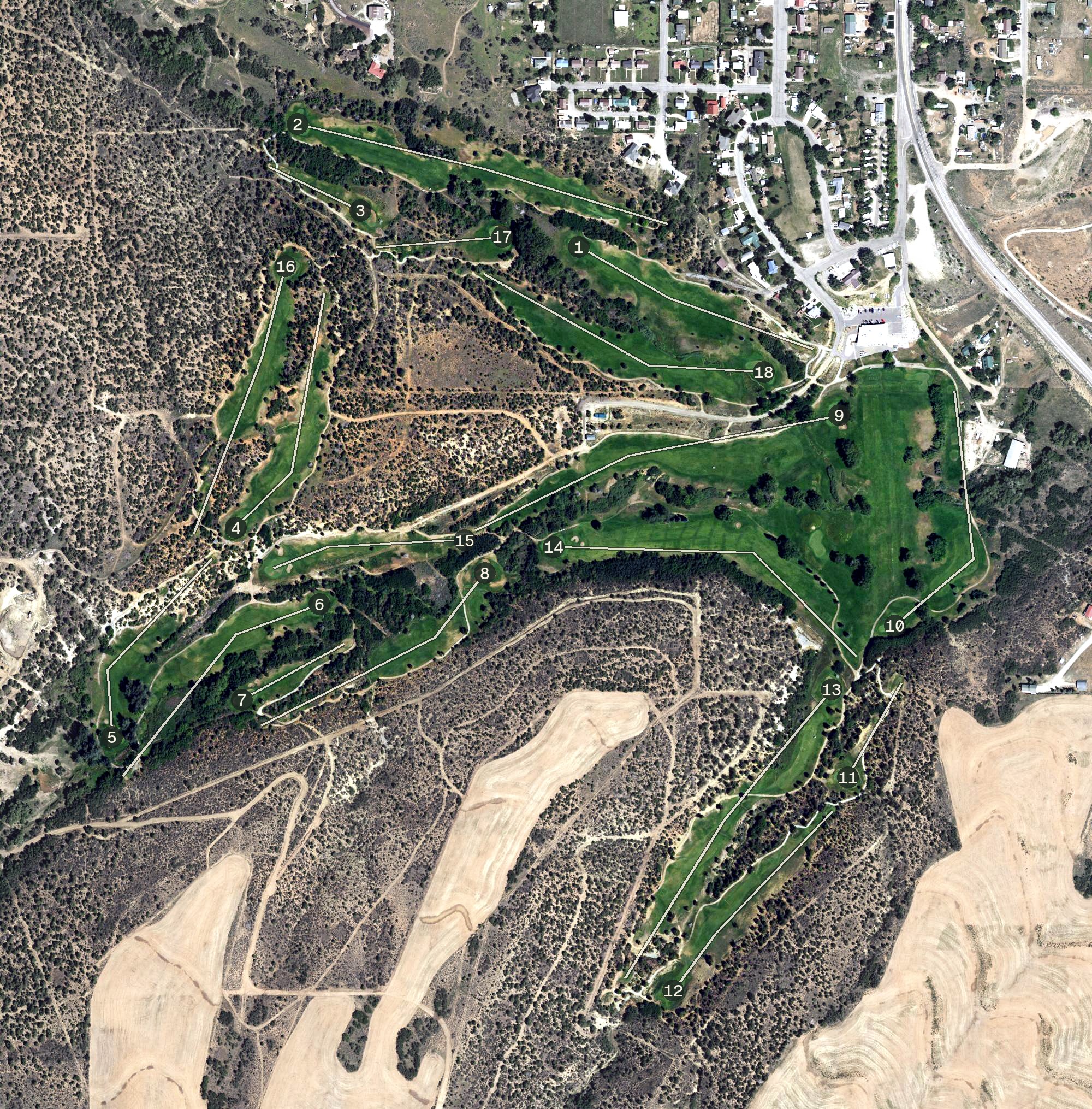 Aerial view of The Hideout Golf Club, UT