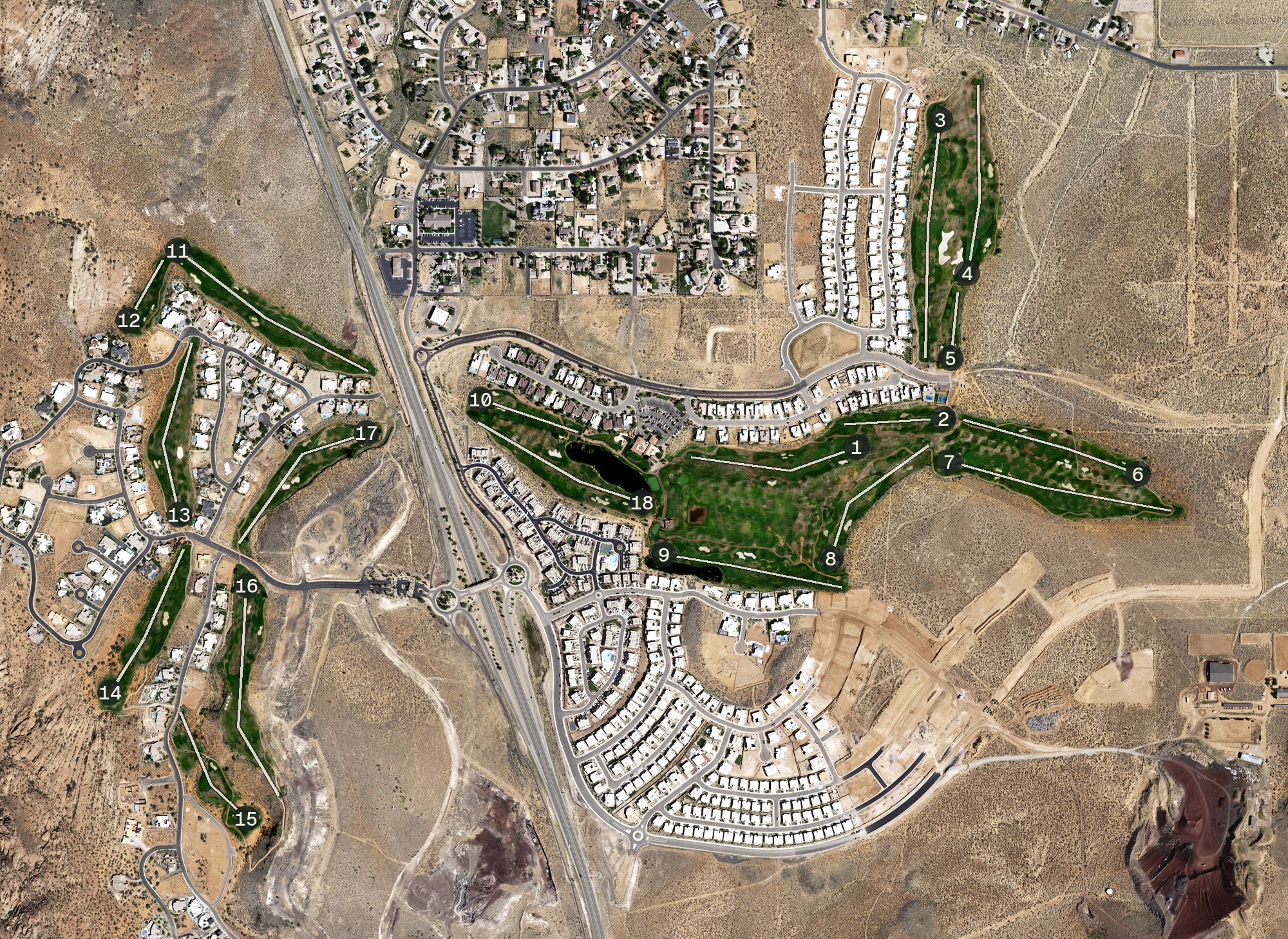 Aerial view of The Ledges Golf Course, UT