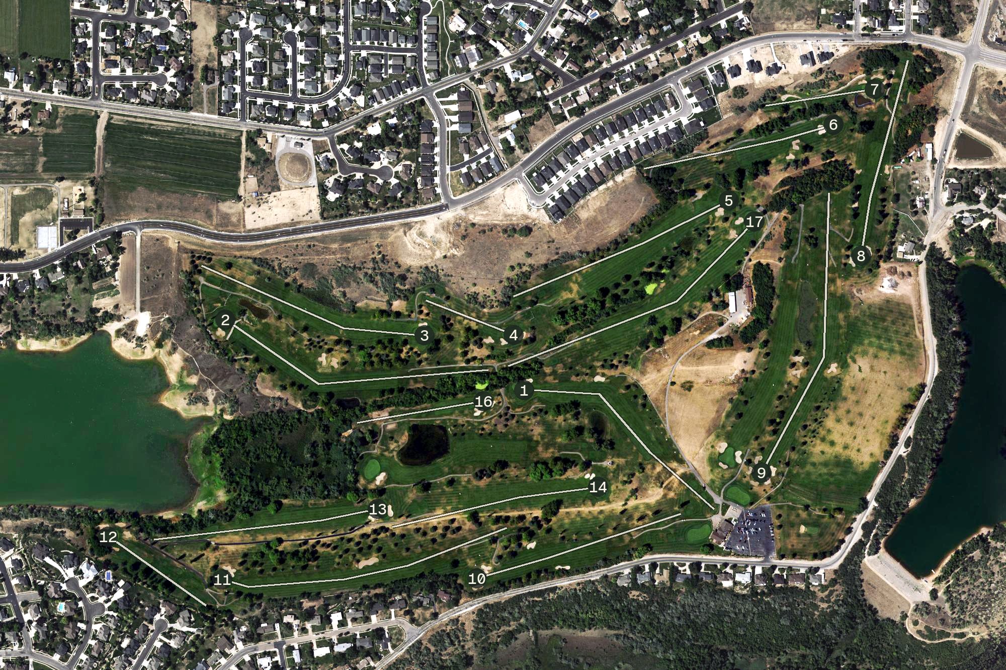 Aerial view of Valley View Golf Course, UT