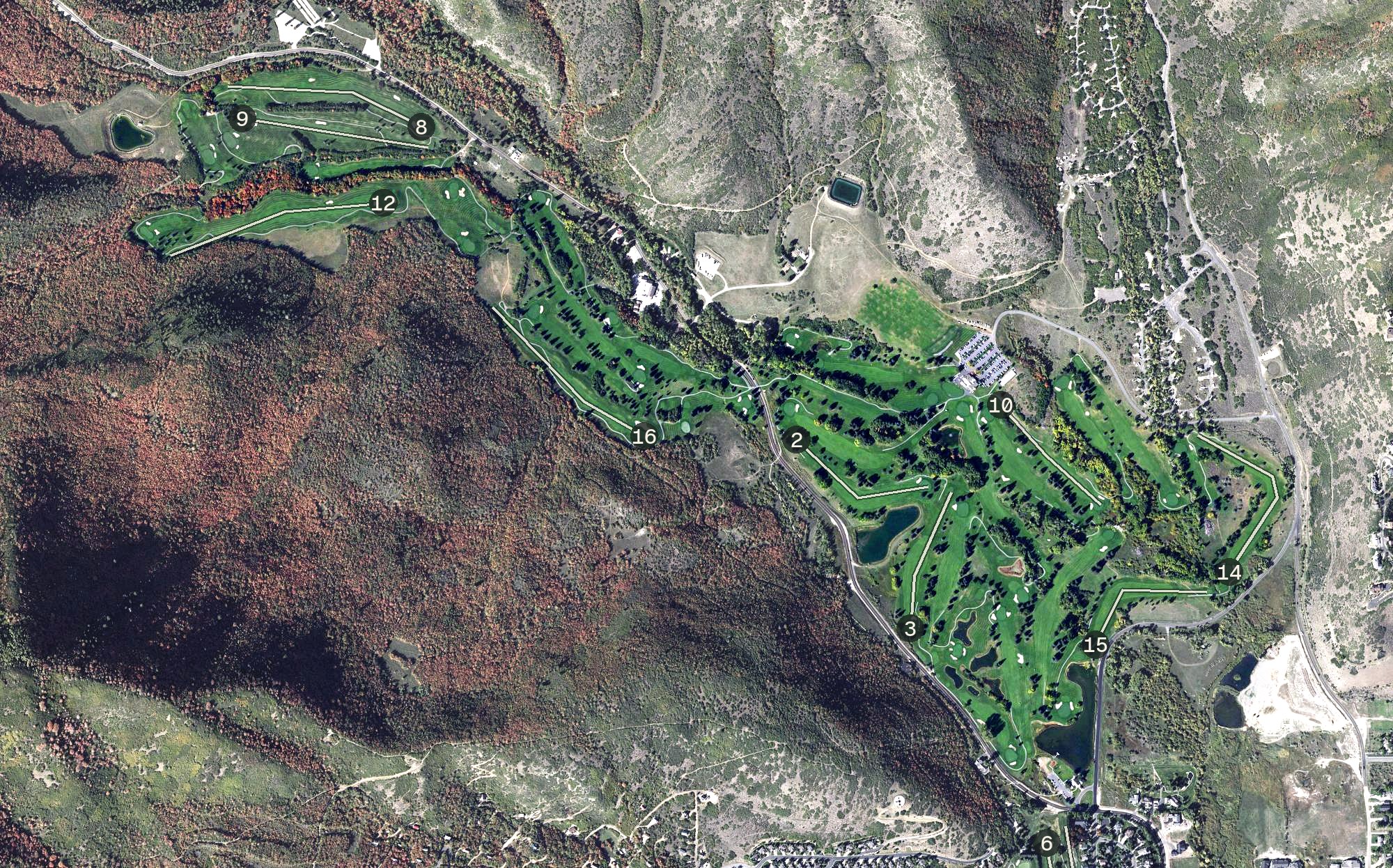 Aerial view of Wasatch Mountain State Golf Course, UT