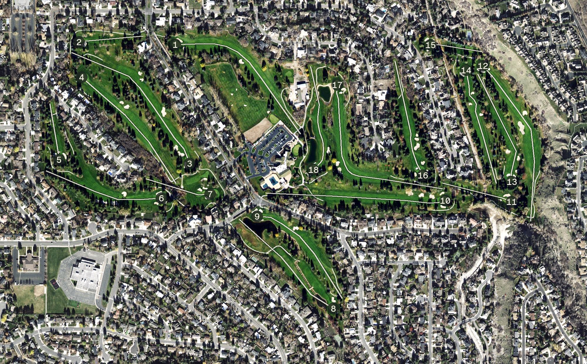 Aerial view of Willow Creek Country Club, UT