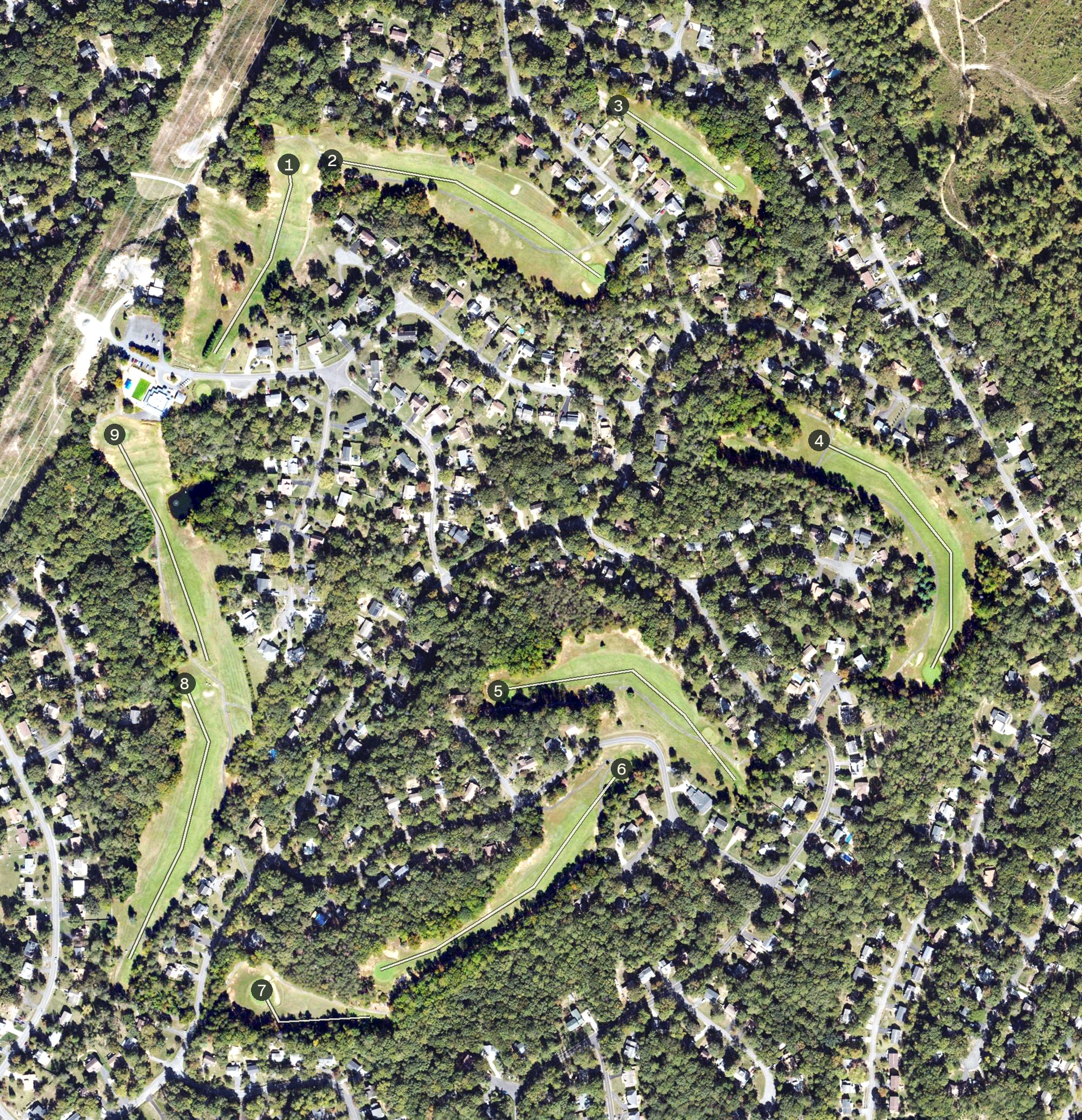 Aerial view of Aquia Harbour Golf Club, VA