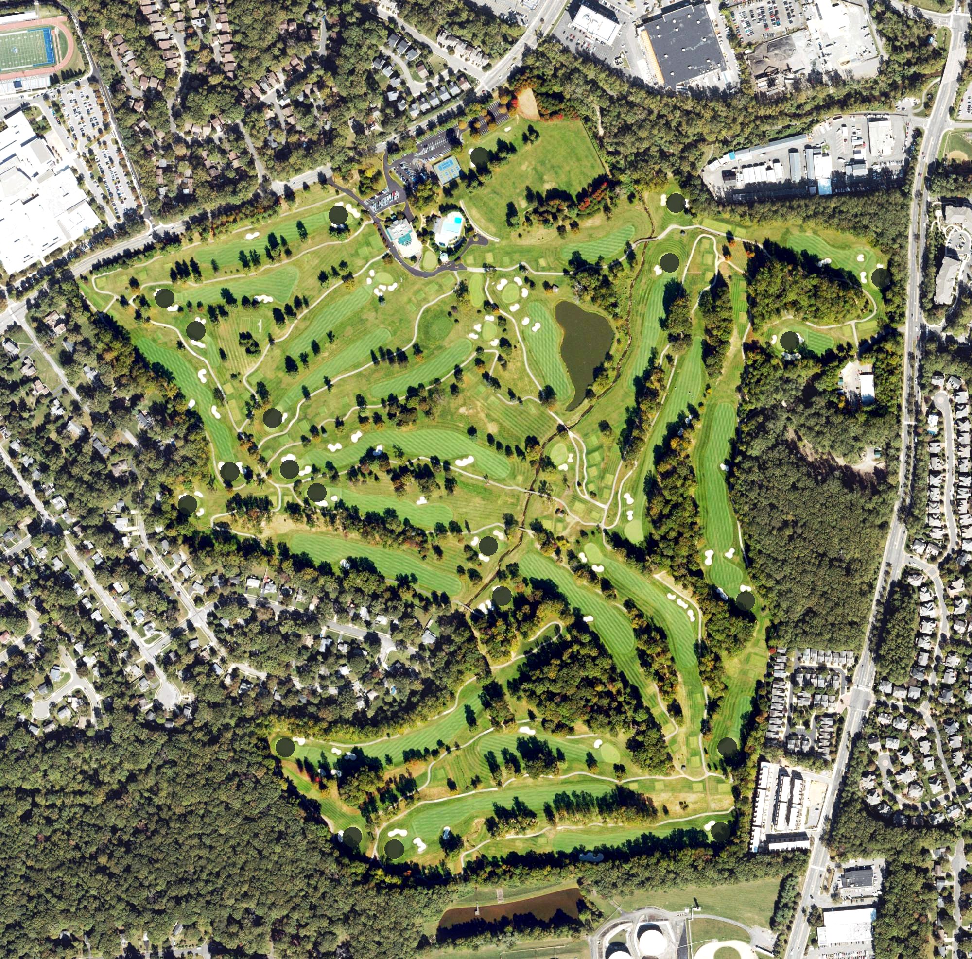 Aerial view of Army Navy Country Club, VA