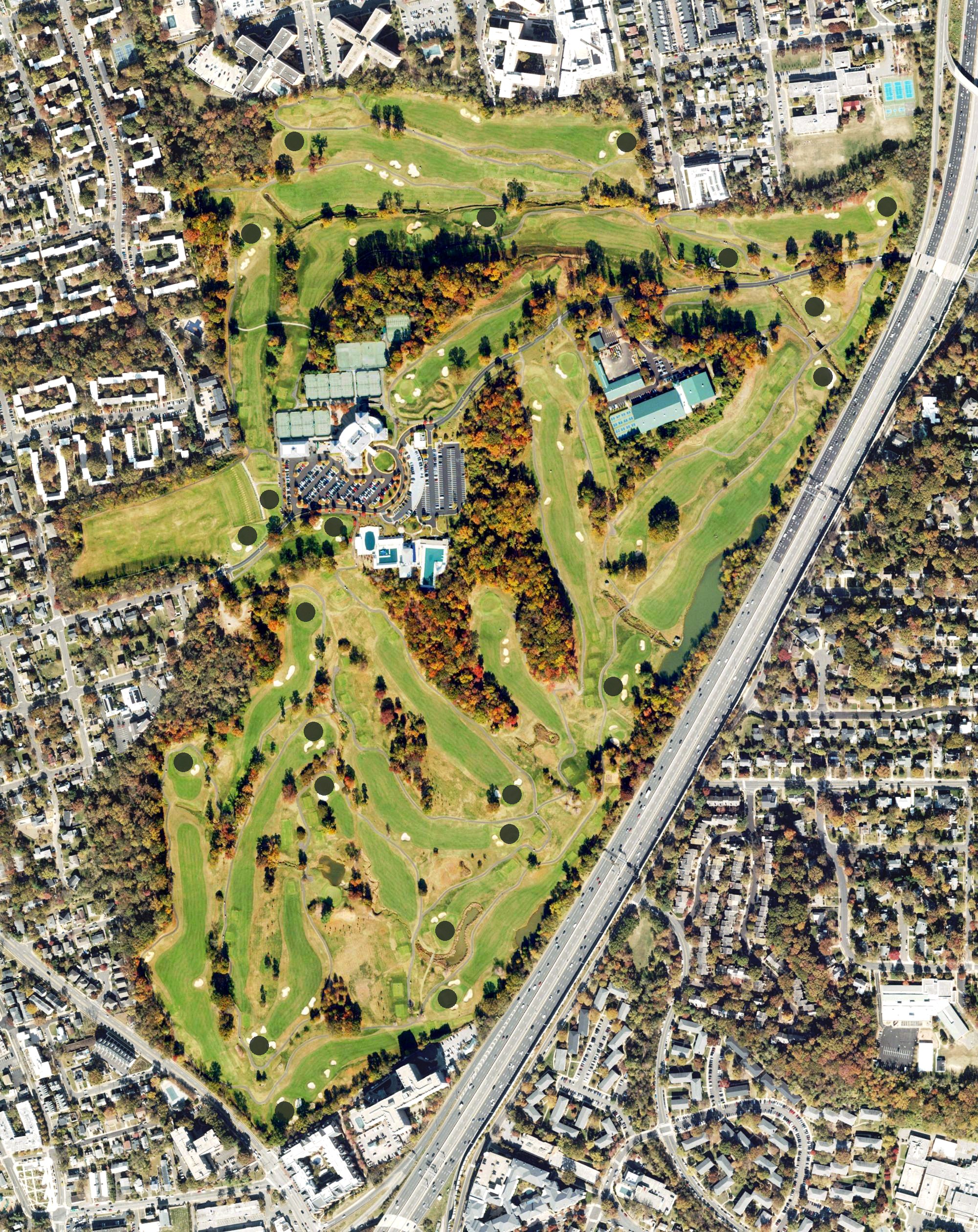 Aerial view of Army Navy Country Club, VA