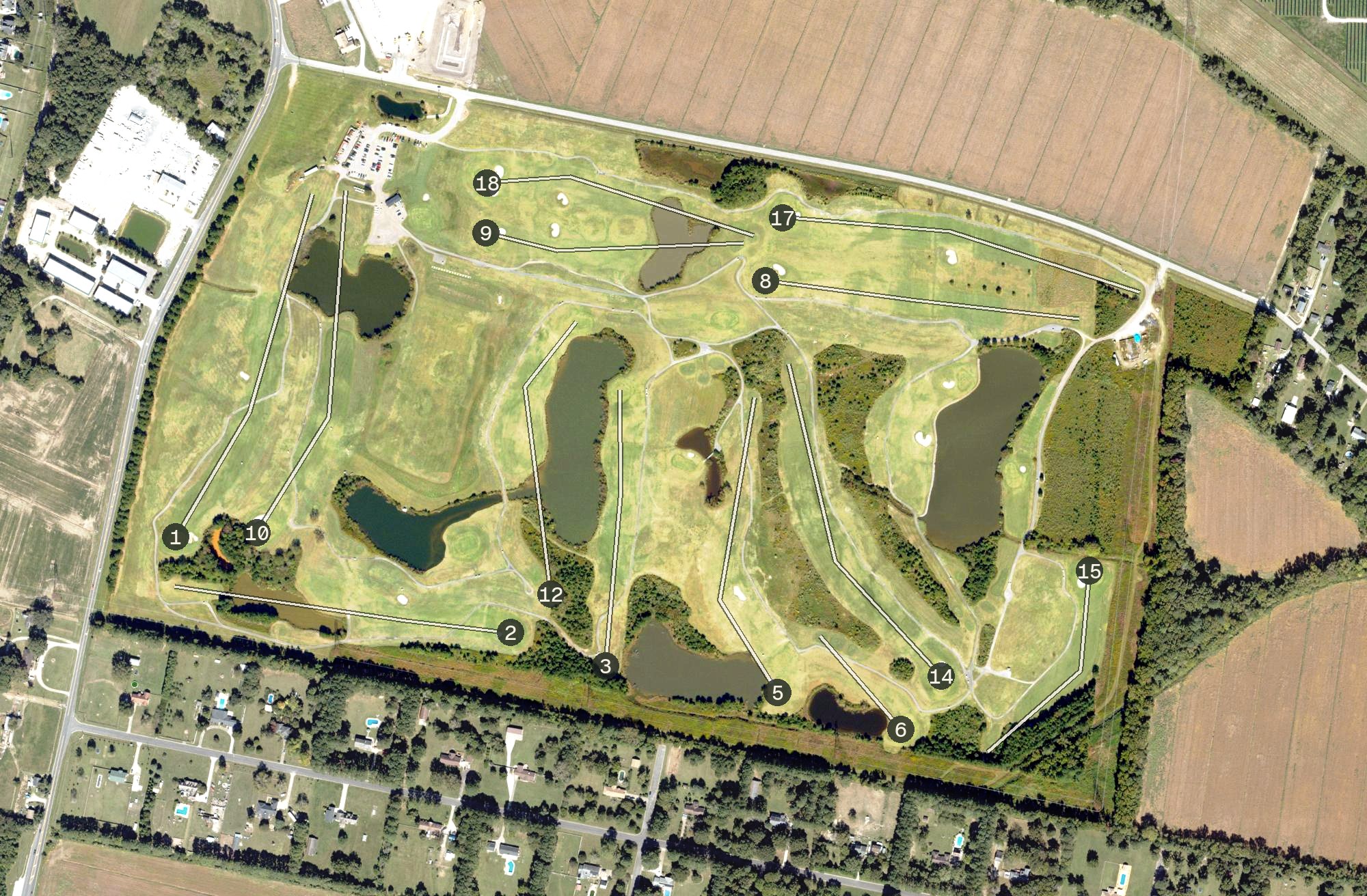Aerial view of Battlefield Golf Club, VA