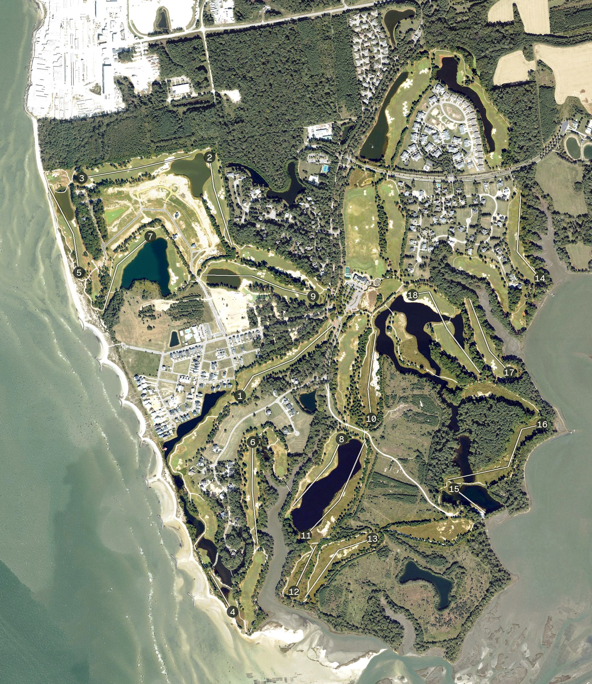 Aerial view of Bay Creek Golf Course, VA