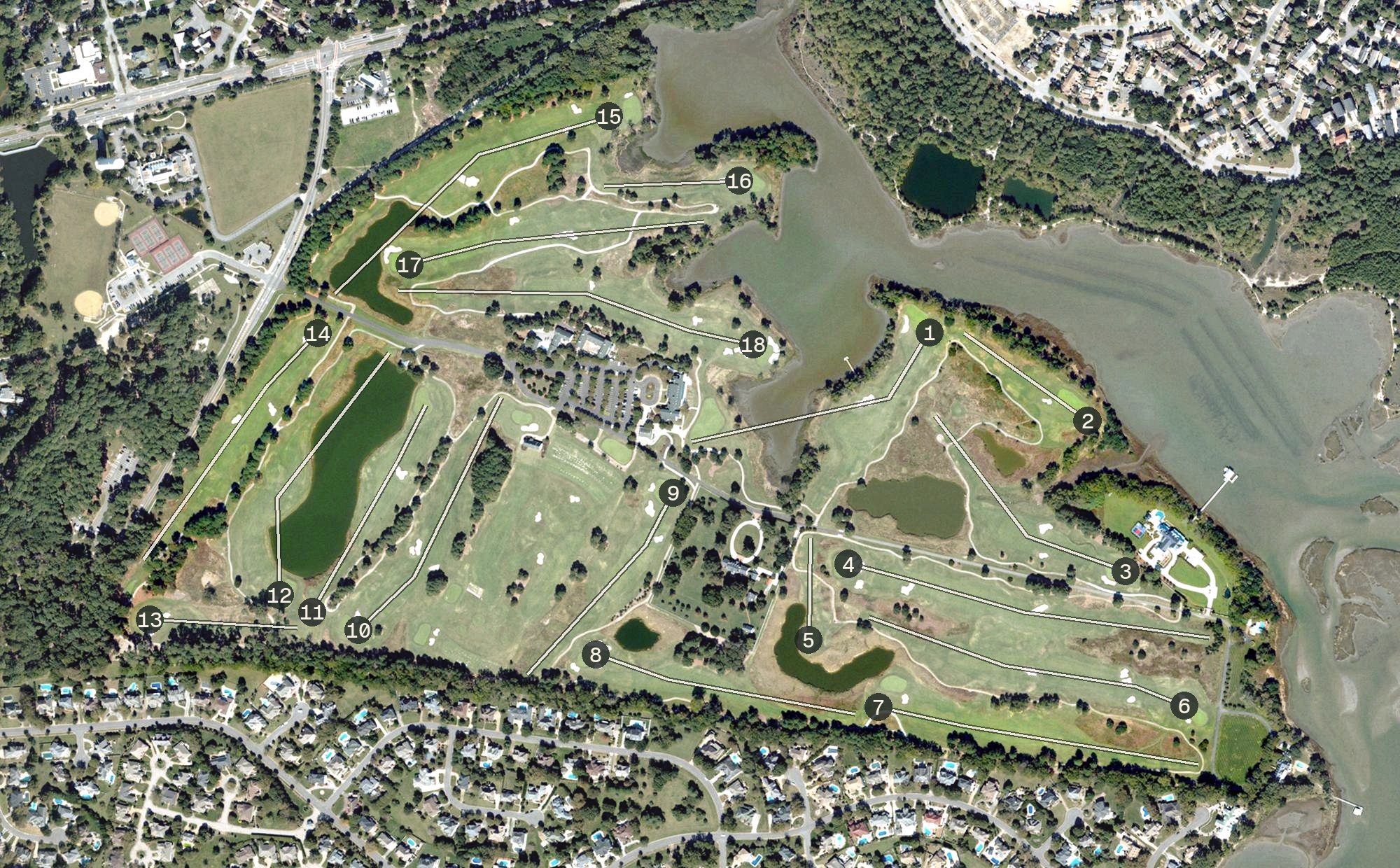 Aerial view of Bayville Golf Club, VA
