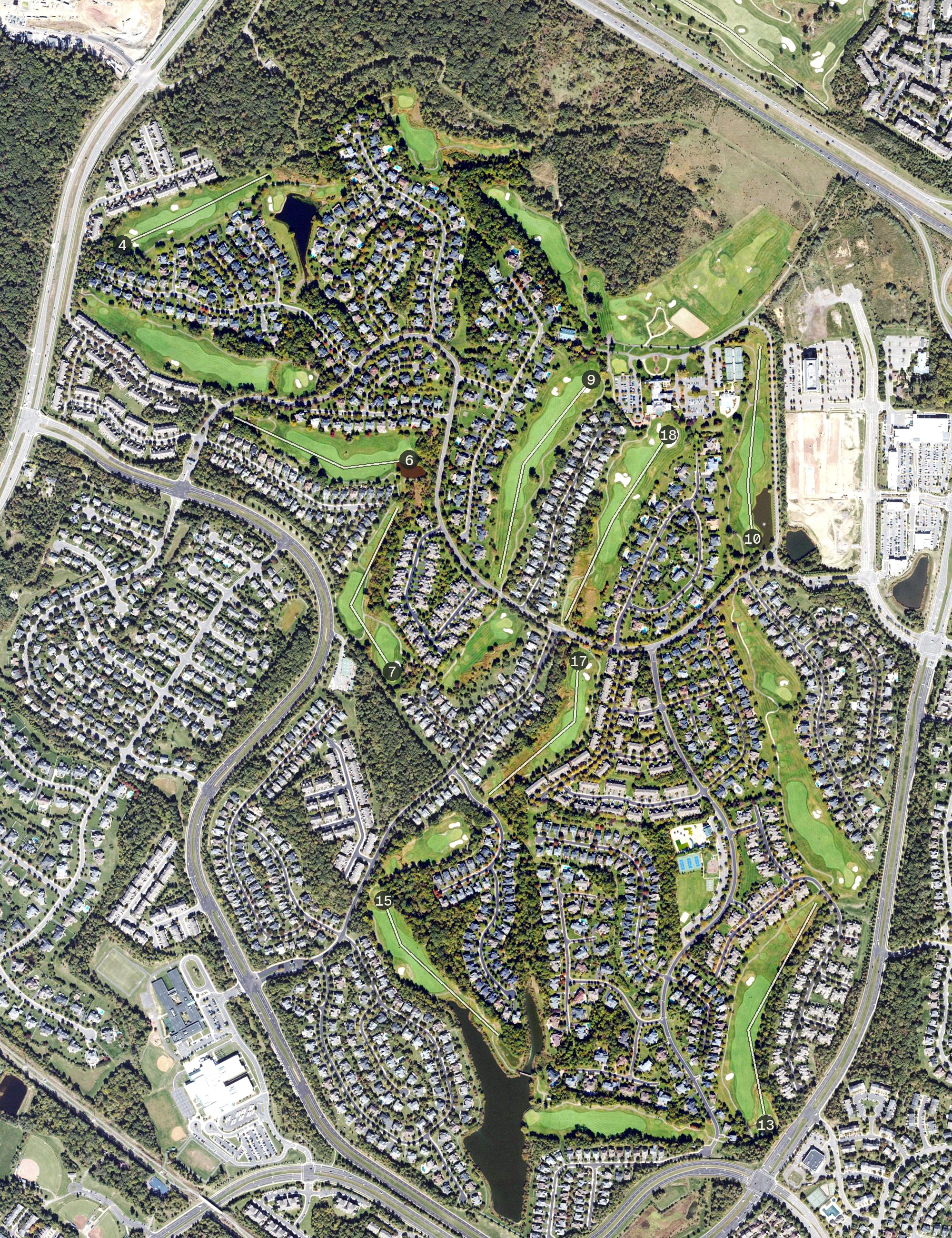 Aerial view of Belmont Country Club Golf Course, VA