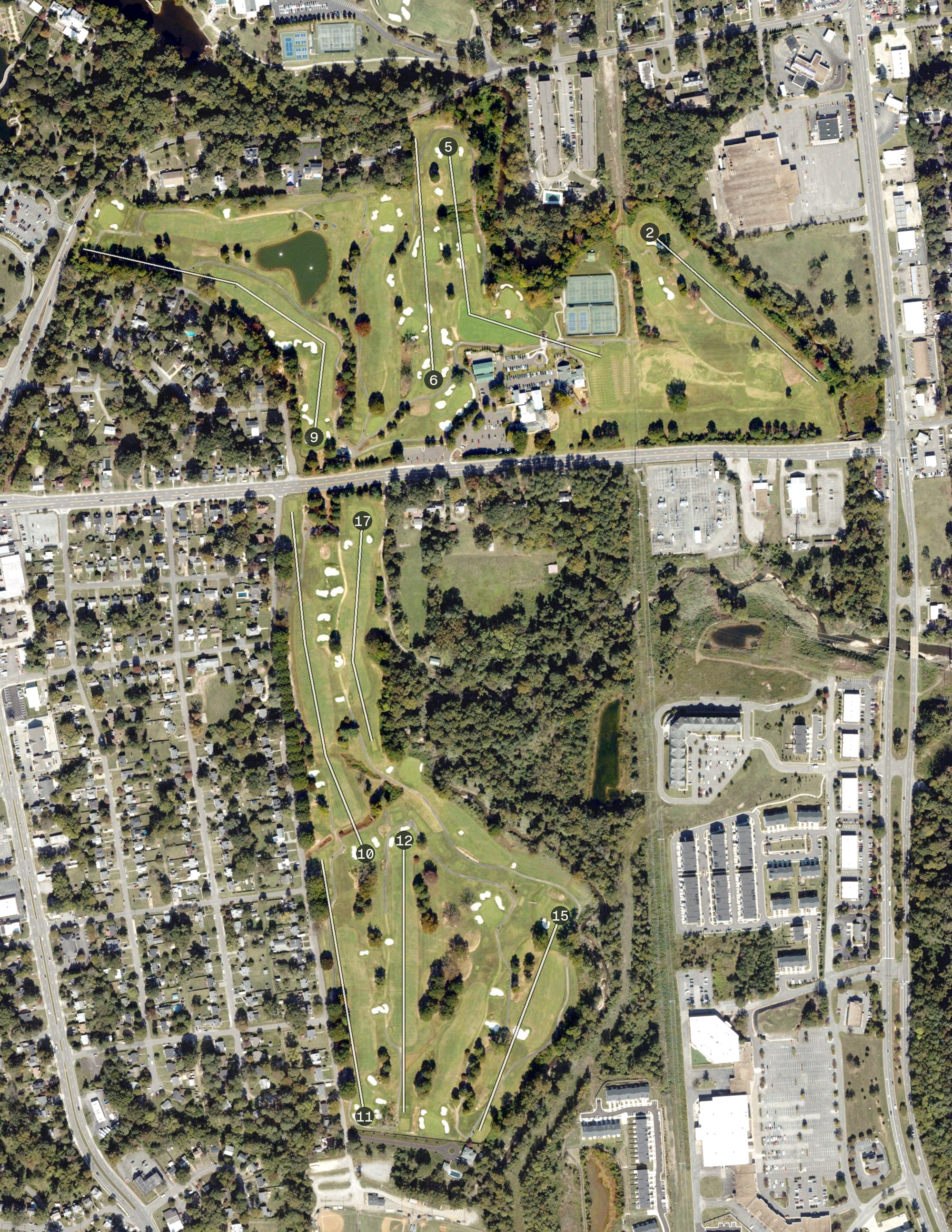 Aerial view of Belmont Golf Course & Recreation Center, VA