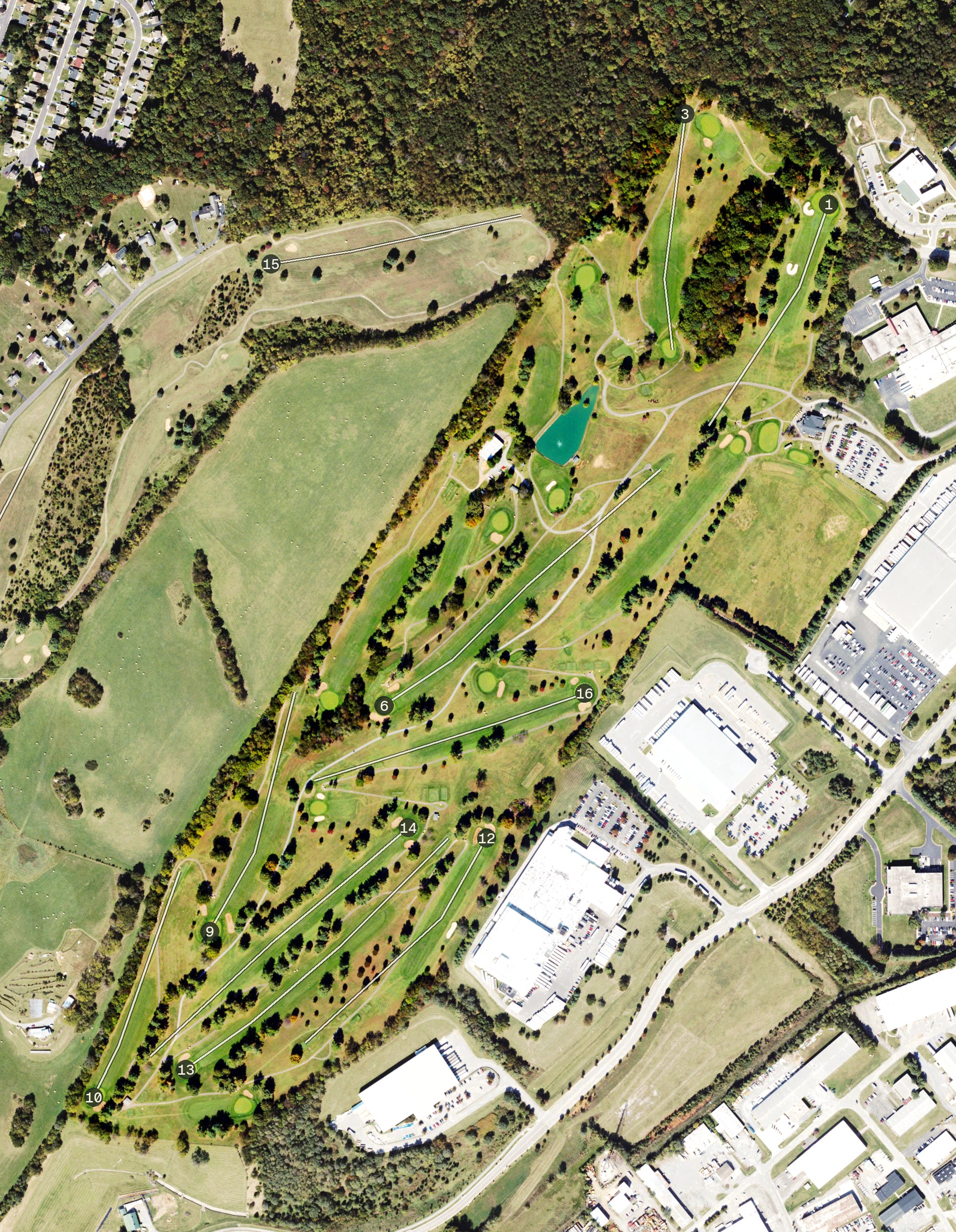 Aerial view of Blue Hills Golf Club, VA