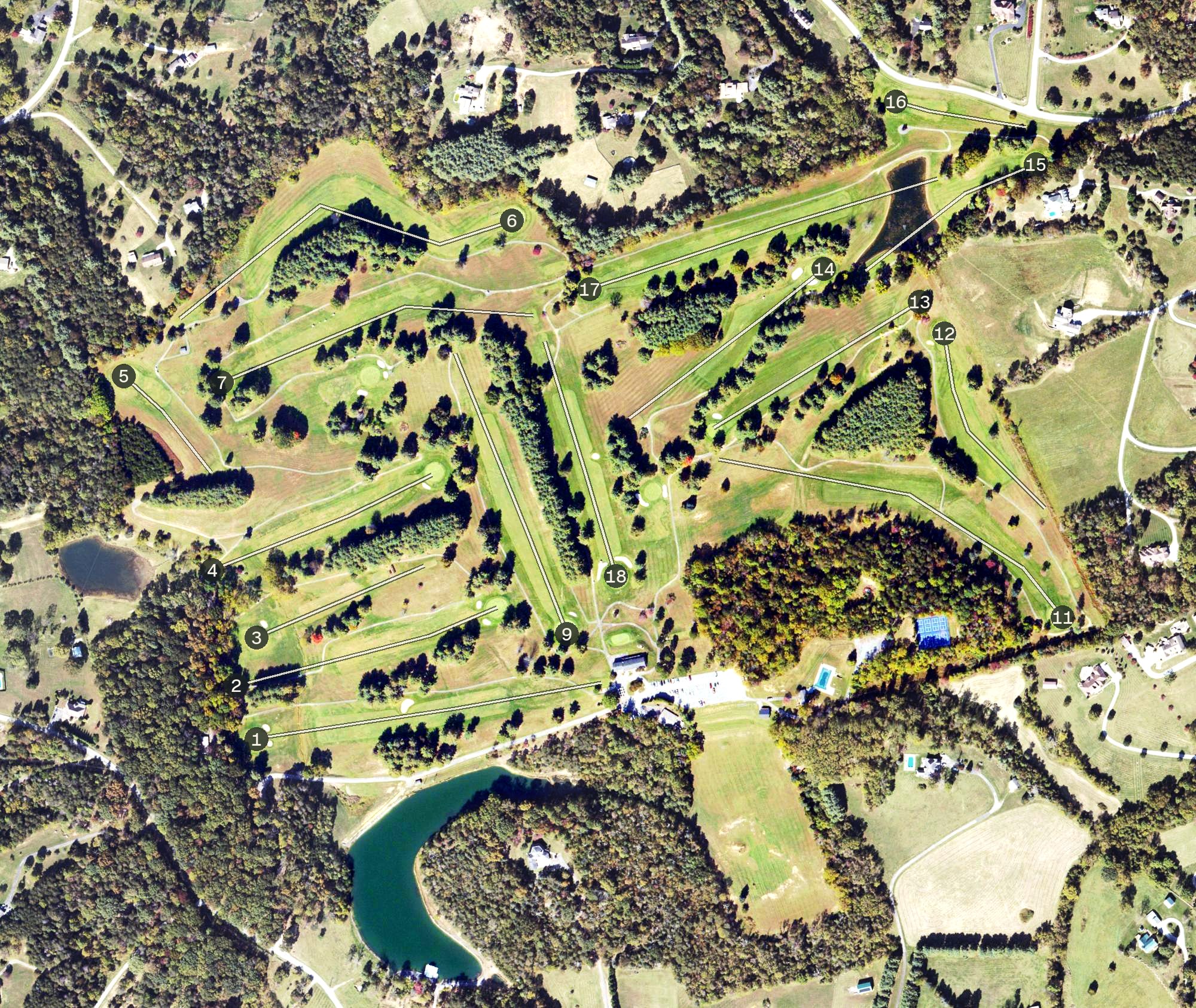 Aerial view of Botetourt Golf & Swim Club, VA